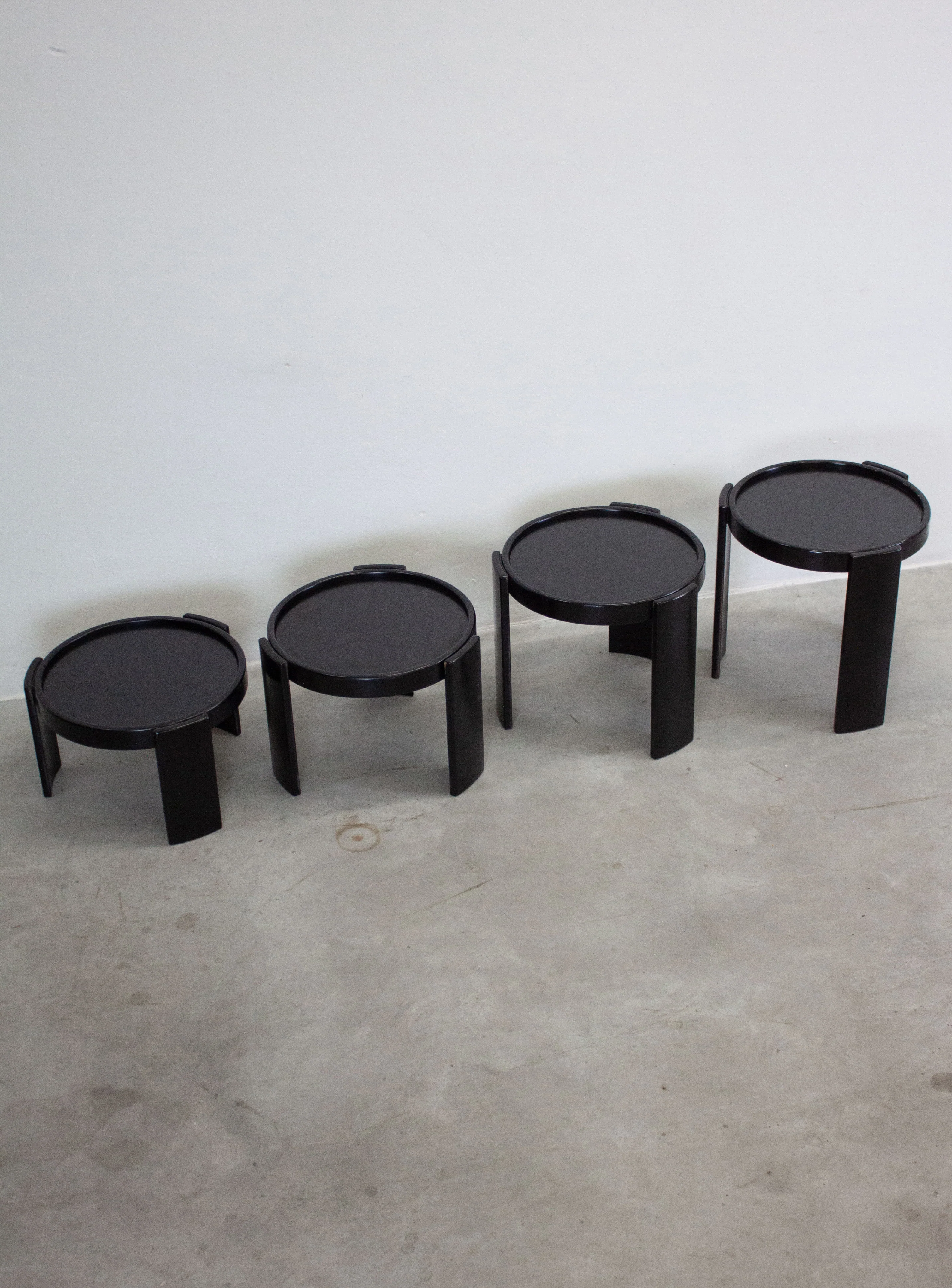 Cassina Nesting Tables by Gianfranco Frattini (Black) - Image 26