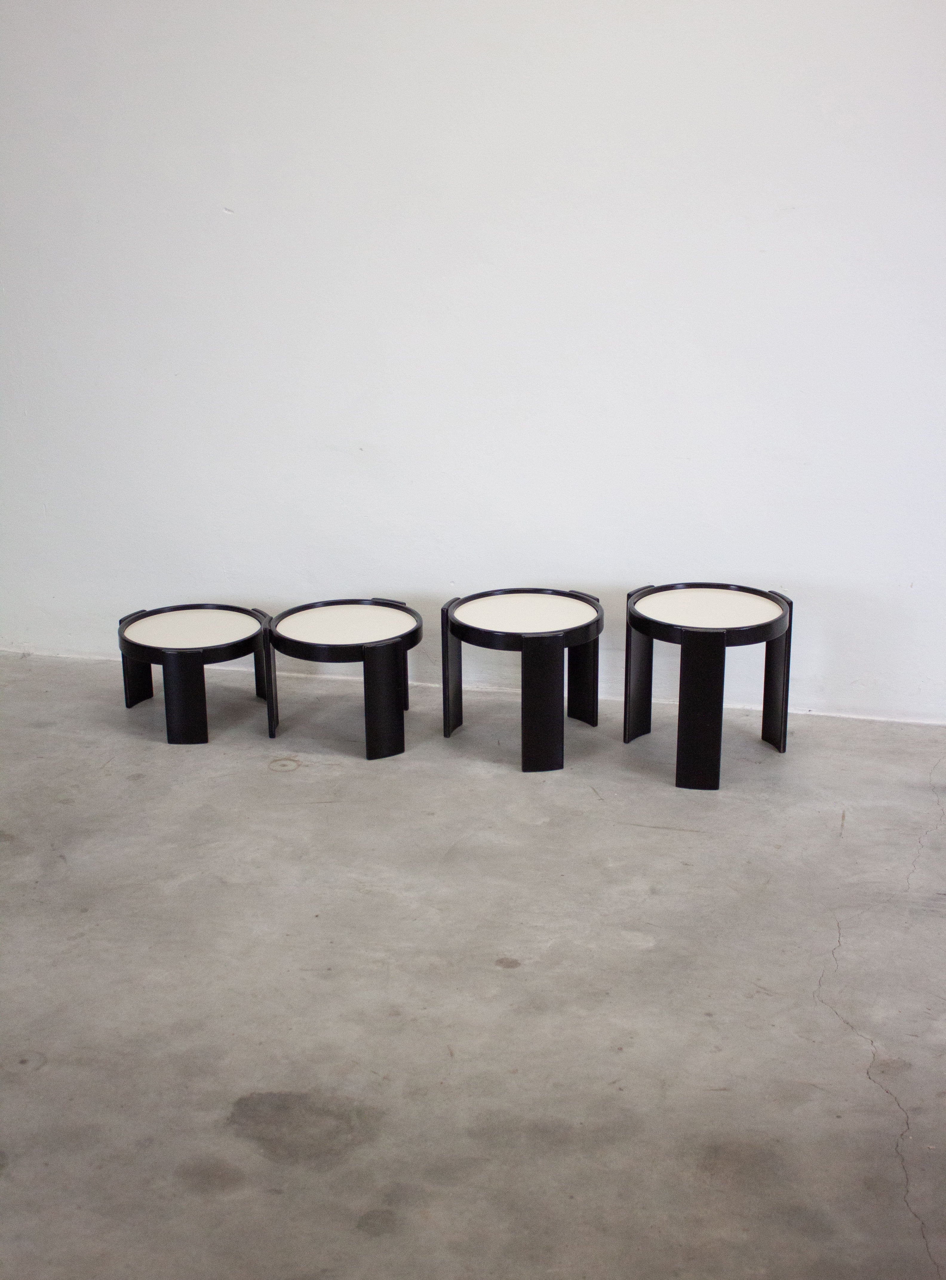 Cassina Nesting Tables by Gianfranco Frattini (Black) - Image 27