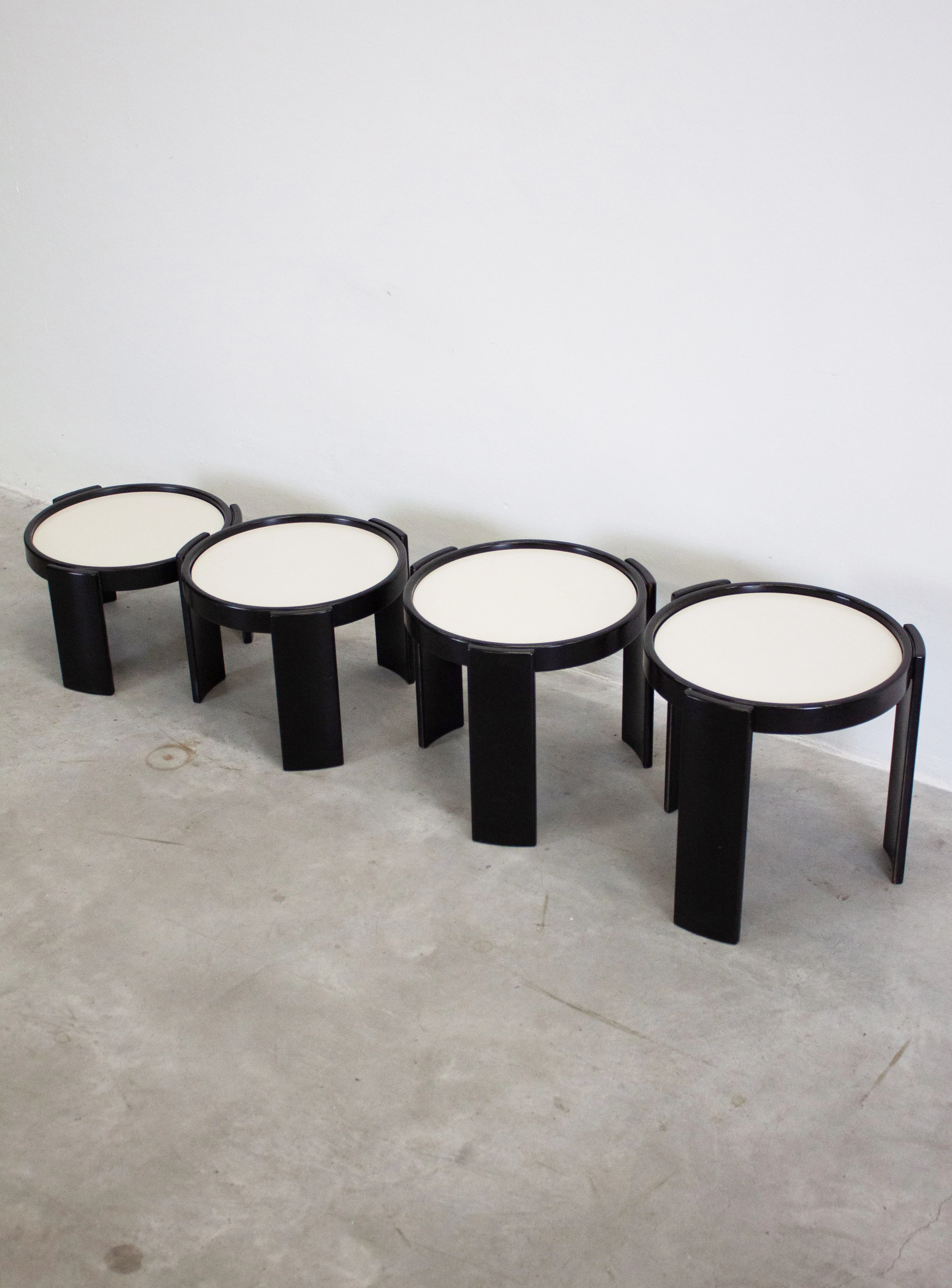 Cassina Nesting Tables by Gianfranco Frattini (Black) - Image 29