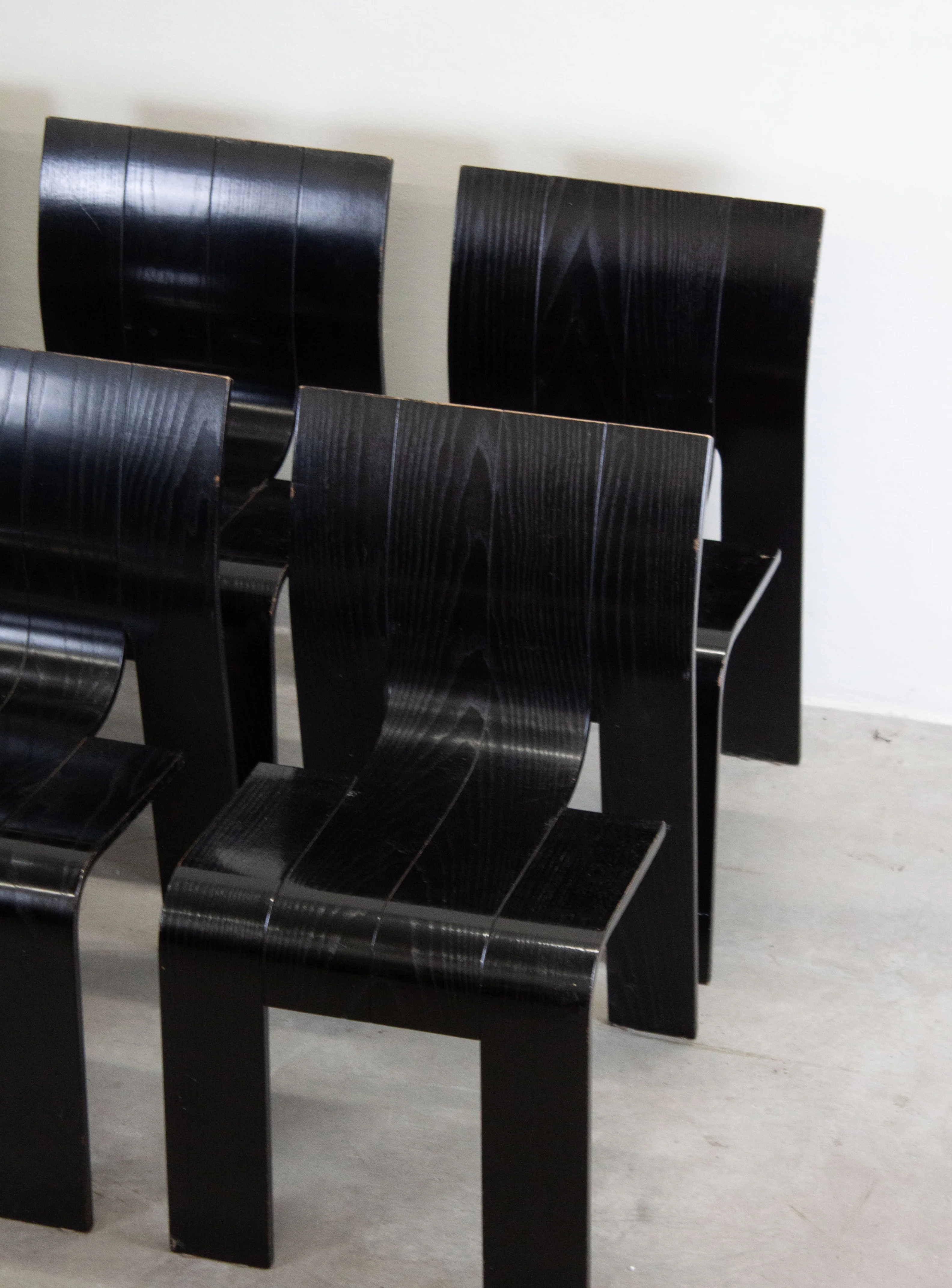 Castelijn Strip Chairs by Gijs Bakker (Black) - Image 10