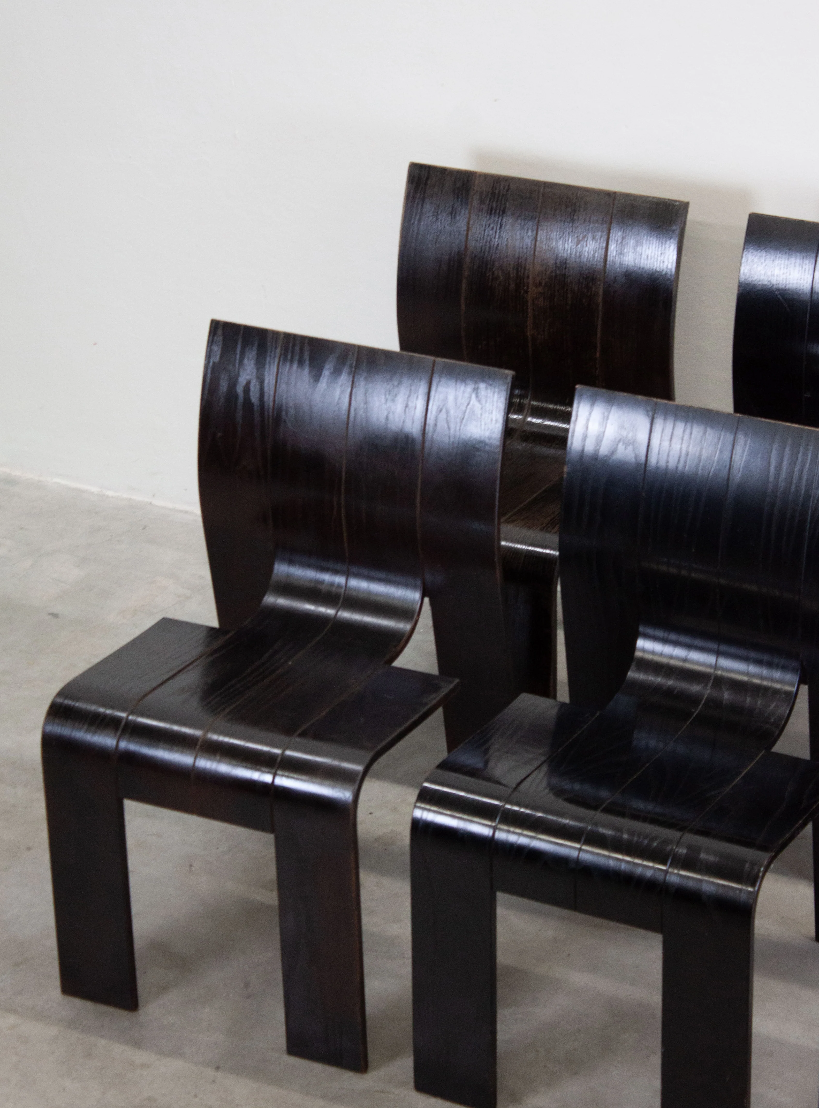 Castelijn Strip Chairs by Gijs Bakker (Black) - Image 11