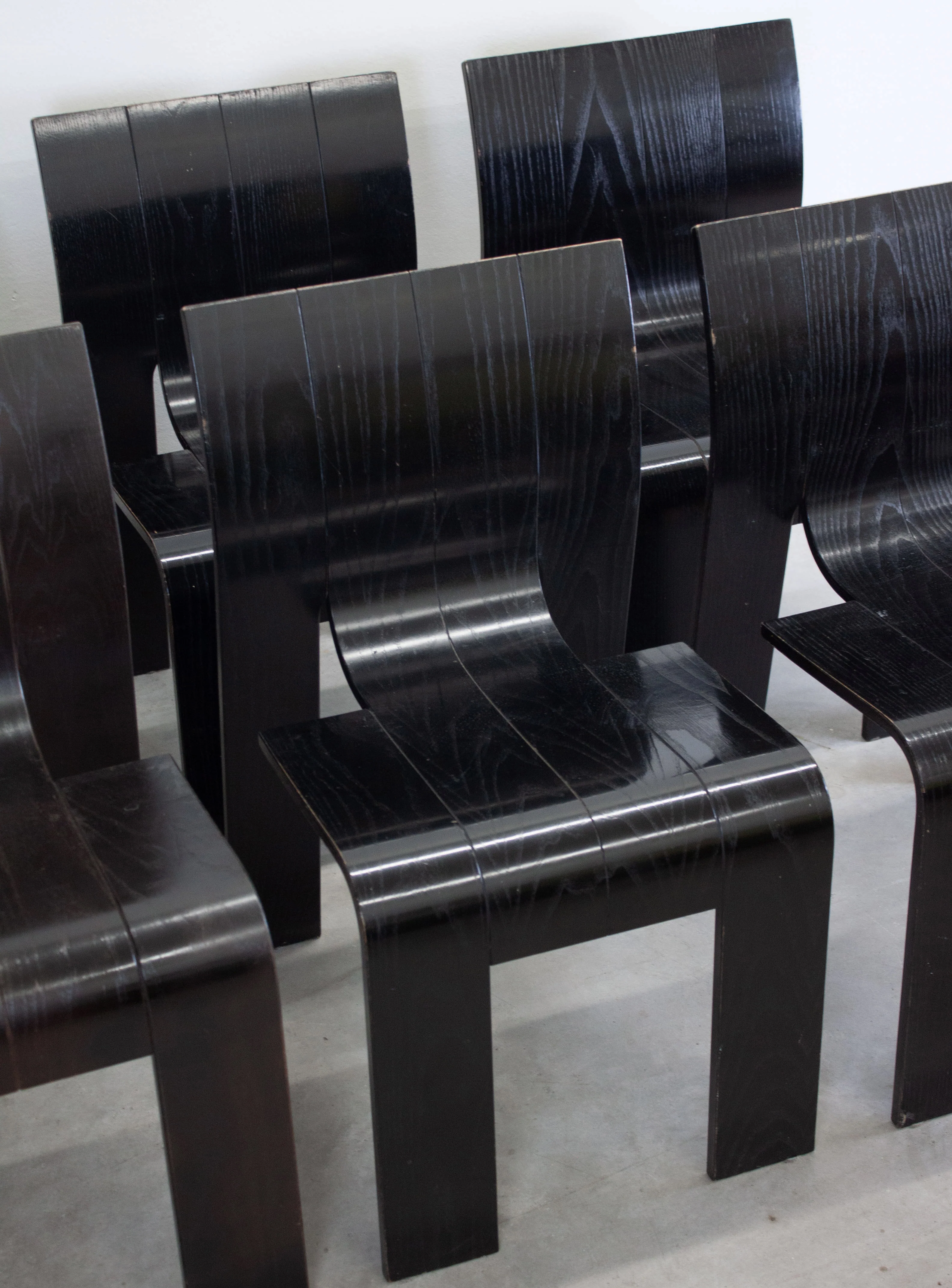 Castelijn Strip Chairs by Gijs Bakker (Black) - Image 14