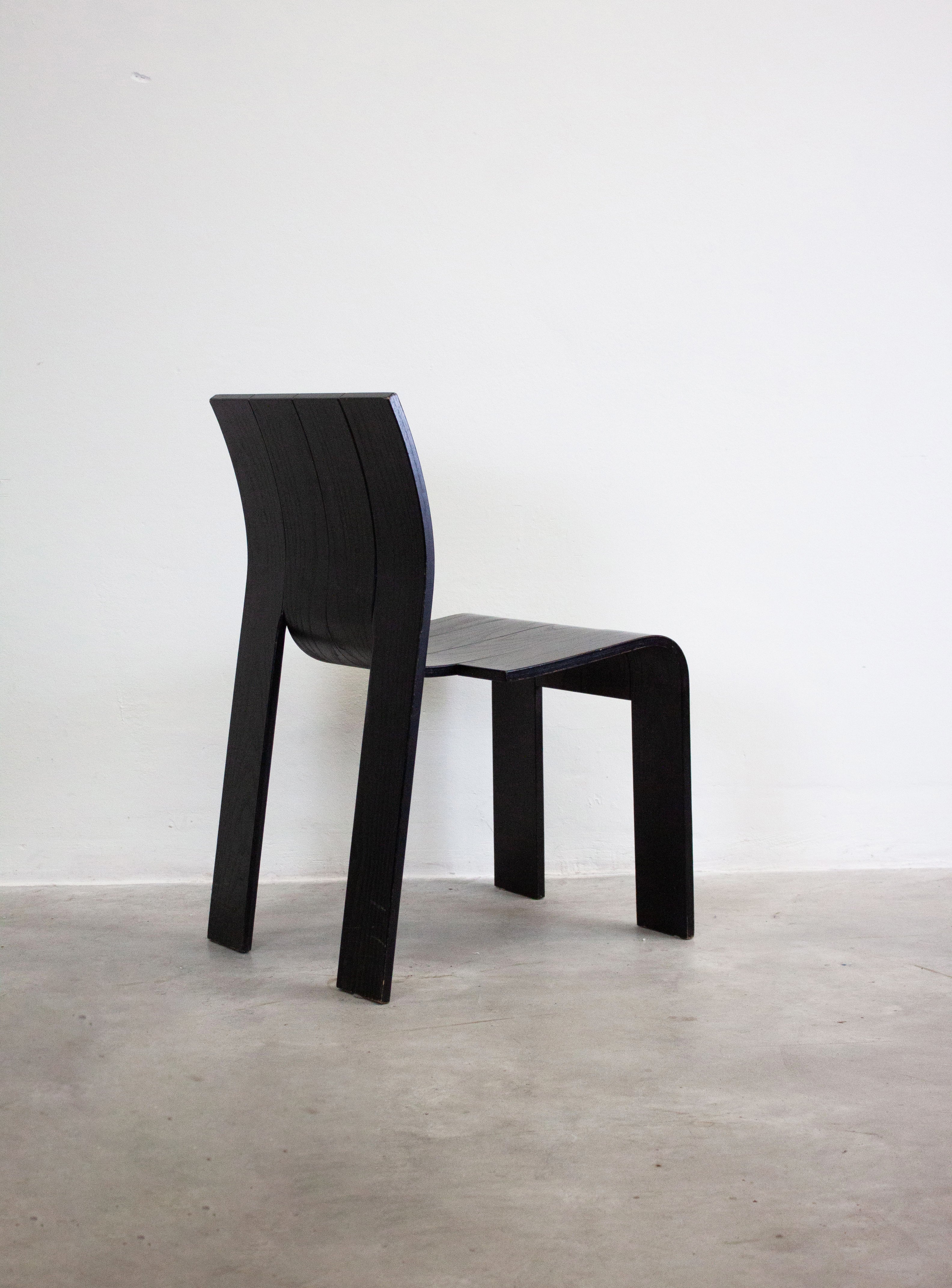 Castelijn Strip Chairs by Gijs Bakker (Black) - Image 16