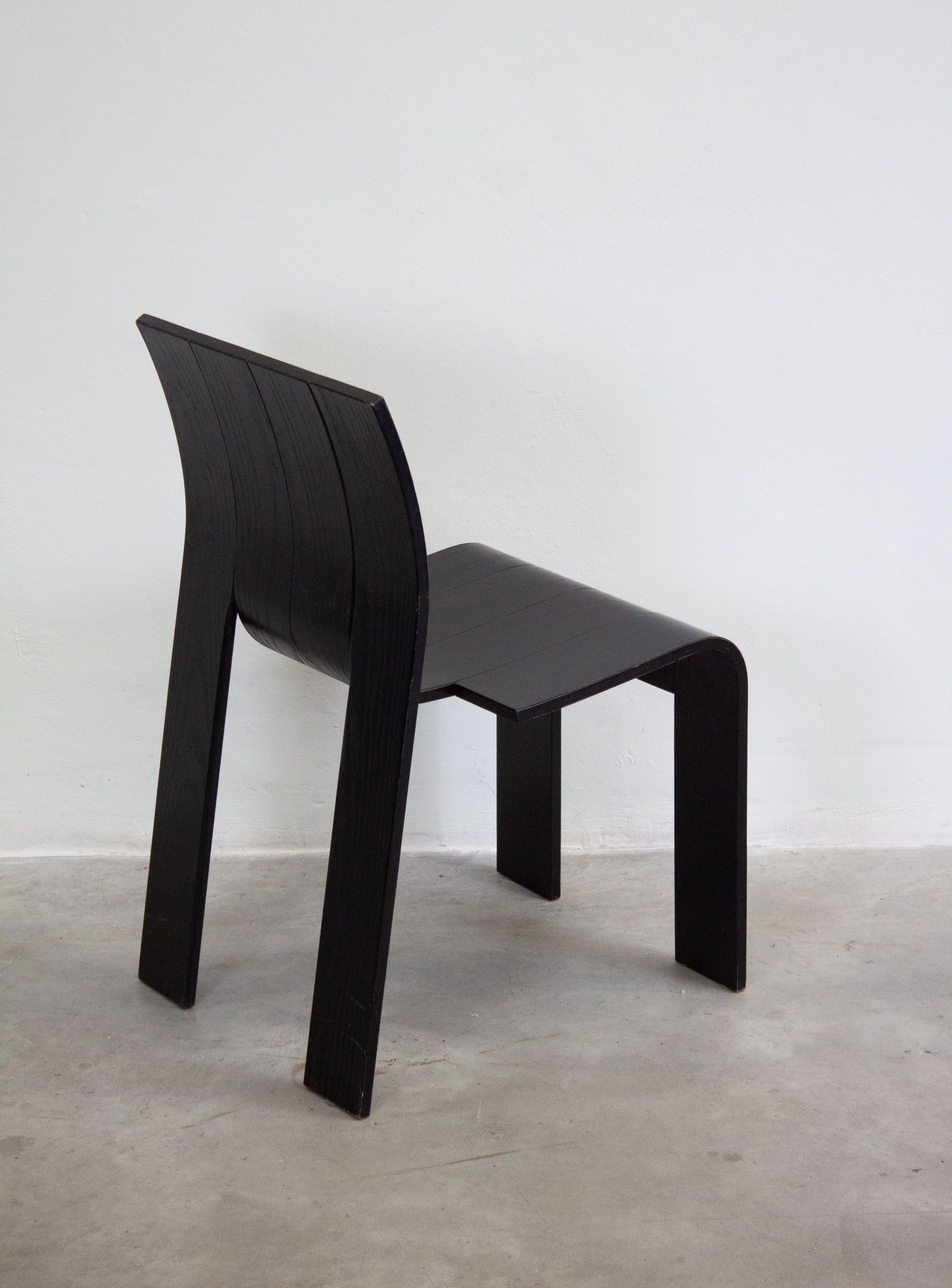 Castelijn Strip Chairs by Gijs Bakker (Black) - Image 17