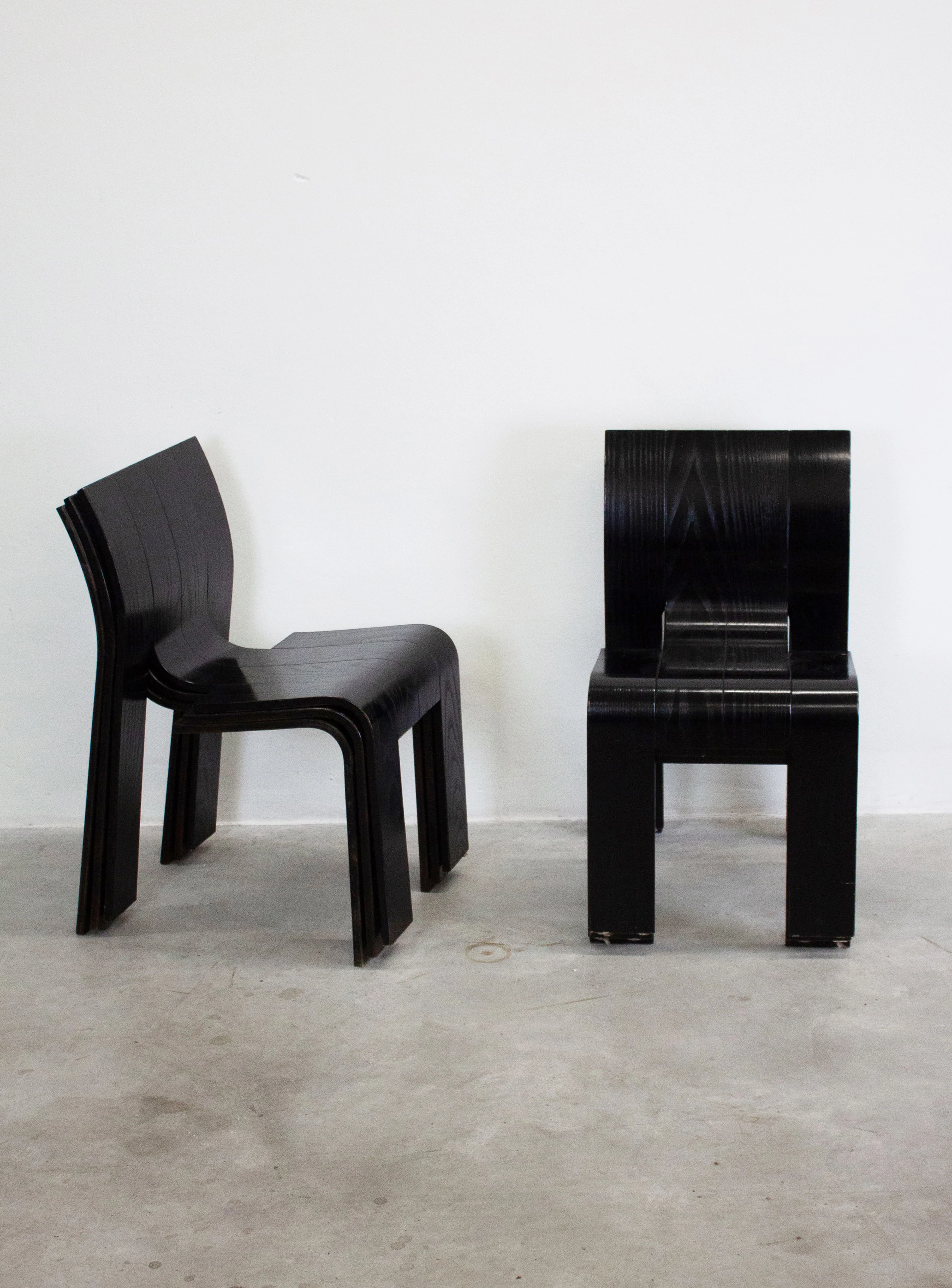 Castelijn Strip Chairs by Gijs Bakker (Black) - Image 4