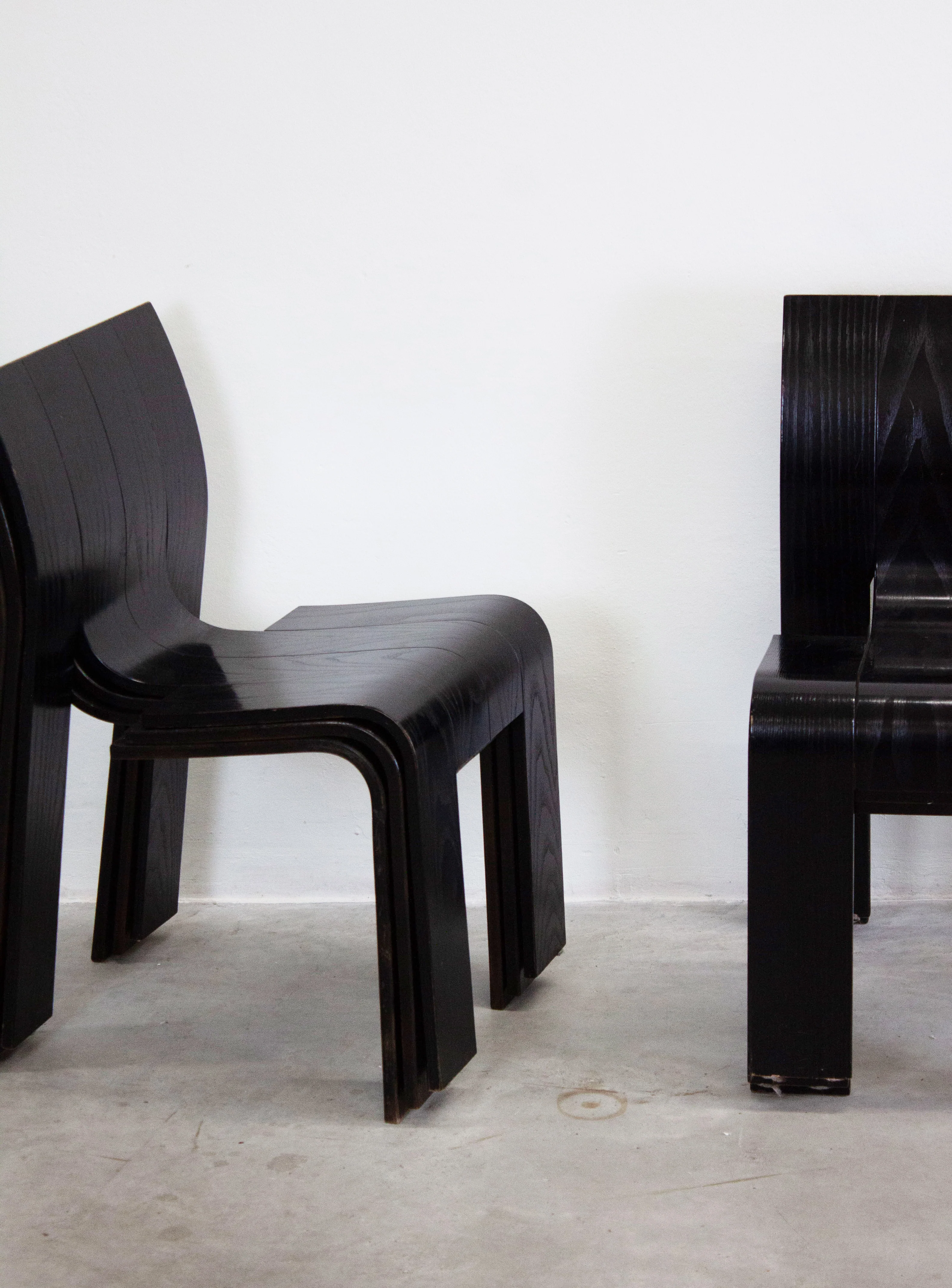 Castelijn Strip Chairs by Gijs Bakker (Black) - Image 5