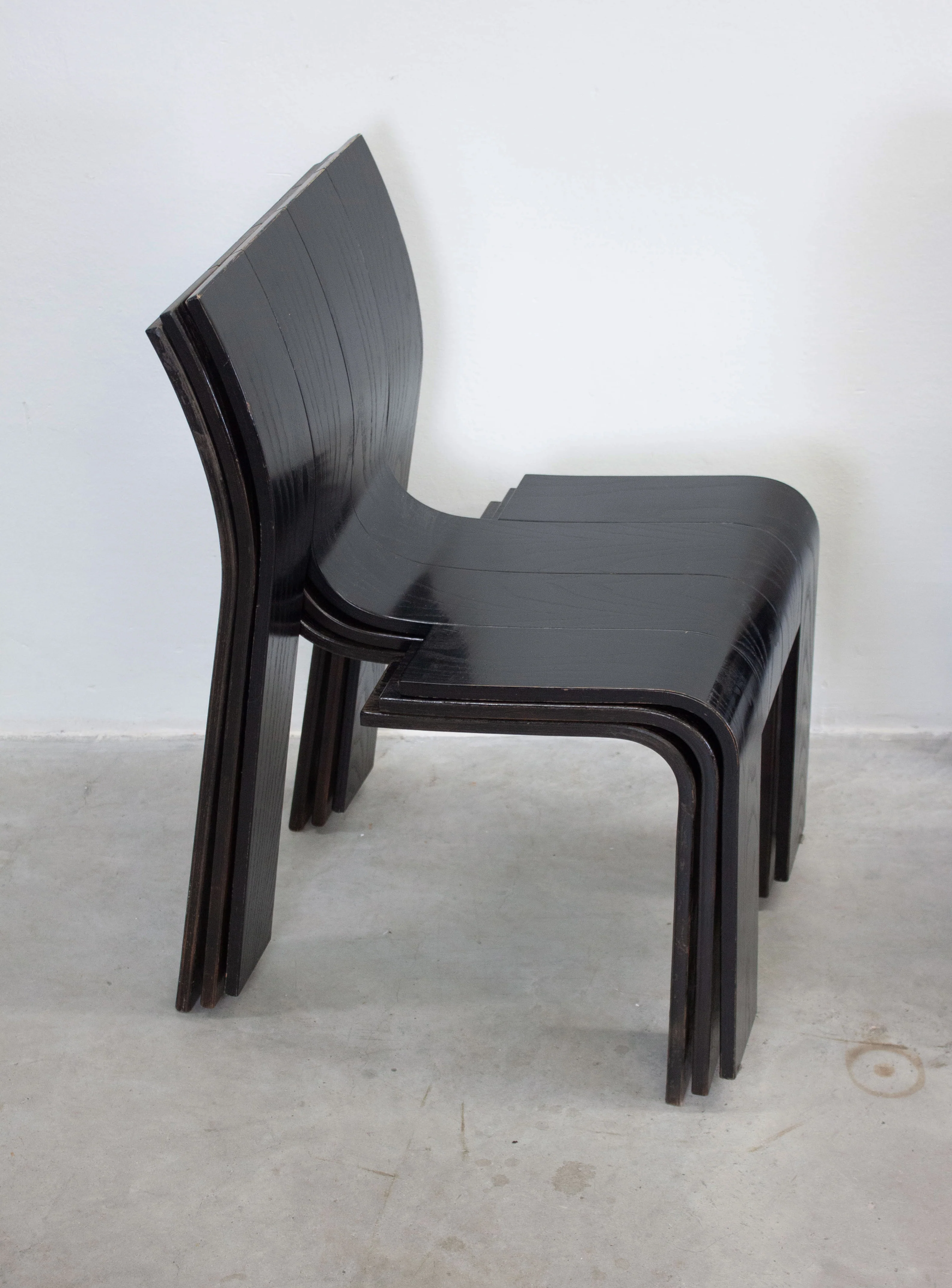 Castelijn Strip Chairs by Gijs Bakker (Black) - Image 7