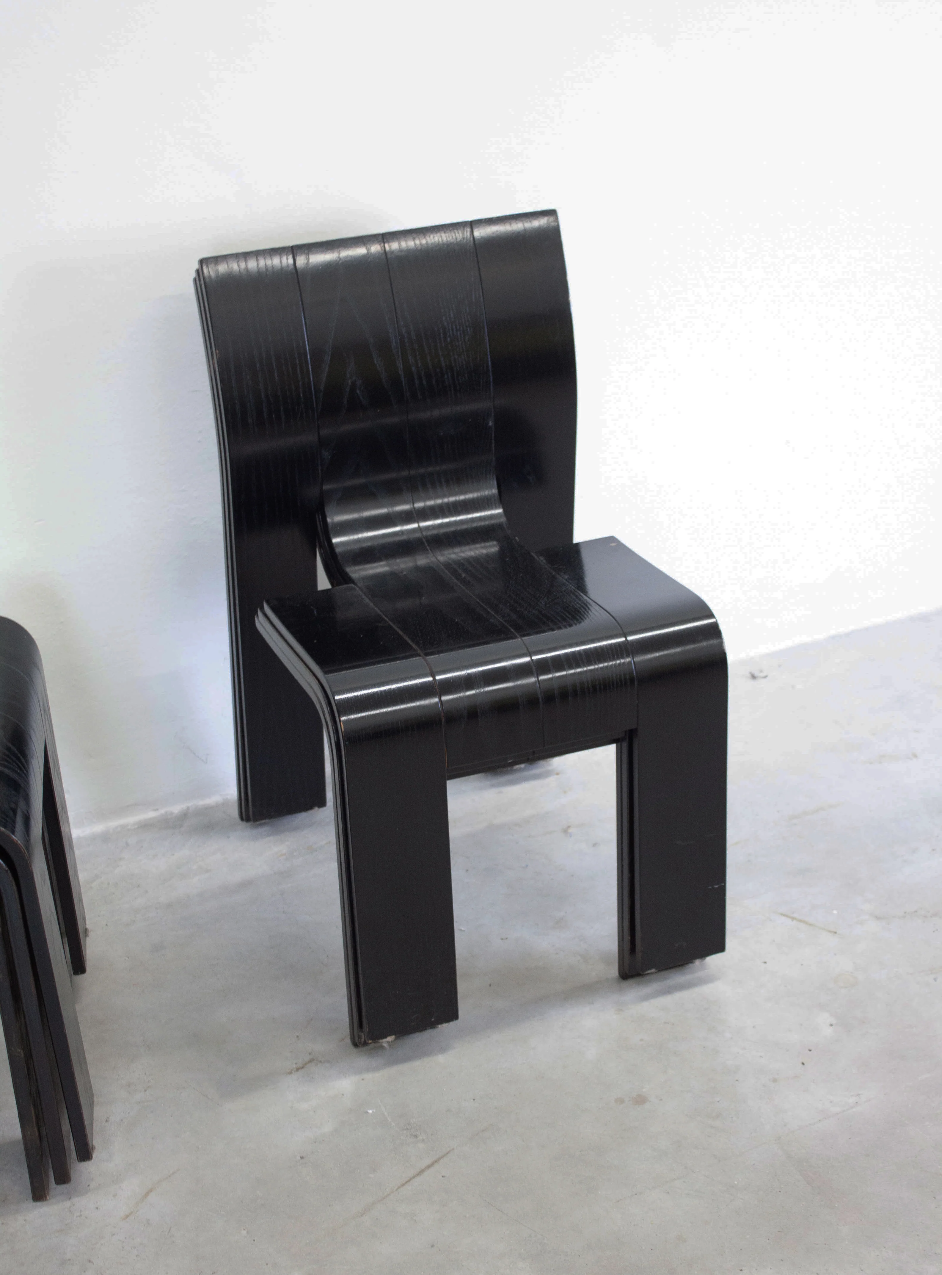 Castelijn Strip Chairs by Gijs Bakker (Black) - Image 8