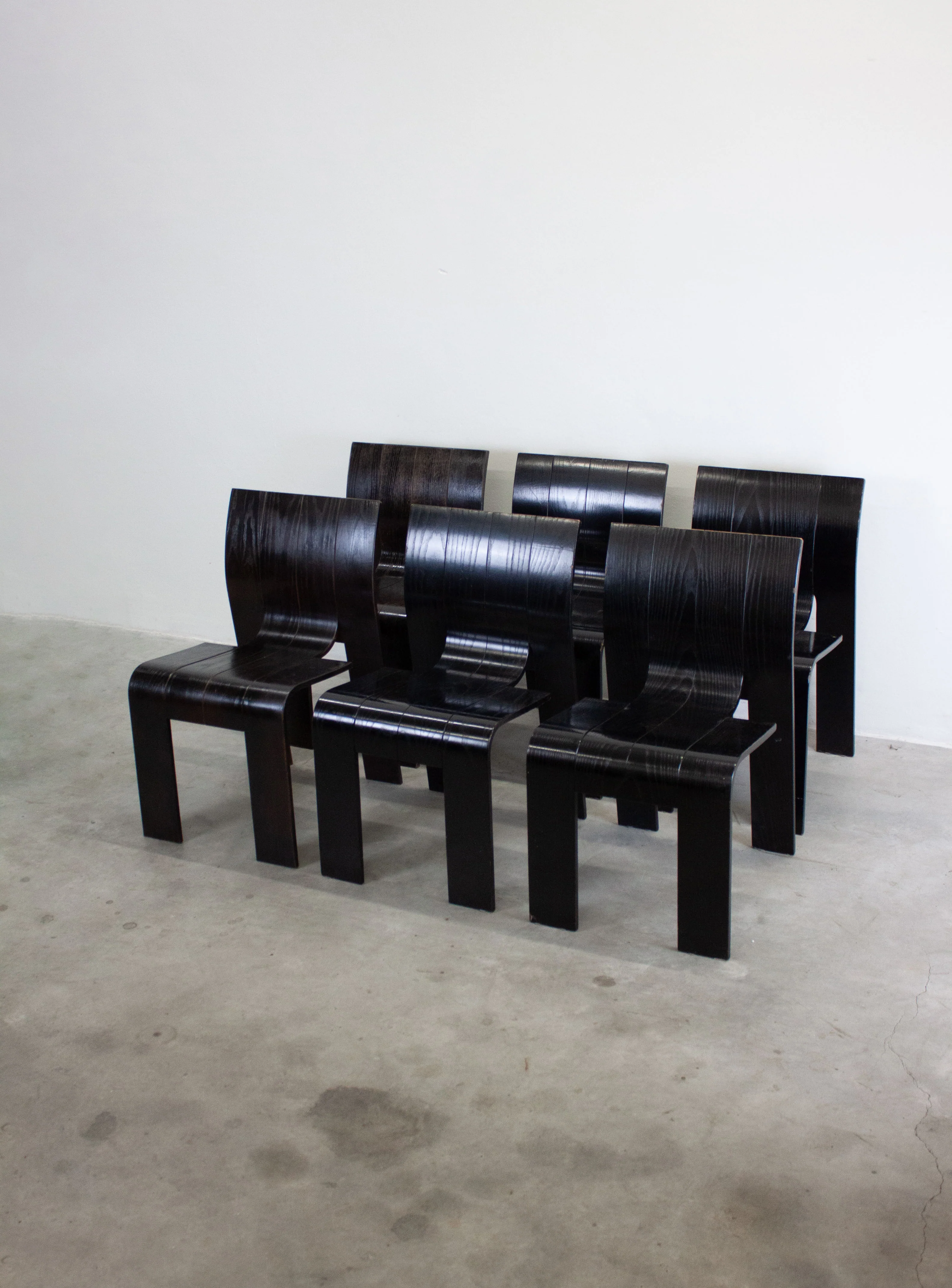 Castelijn Strip Chairs by Gijs Bakker (Black) - Image 9