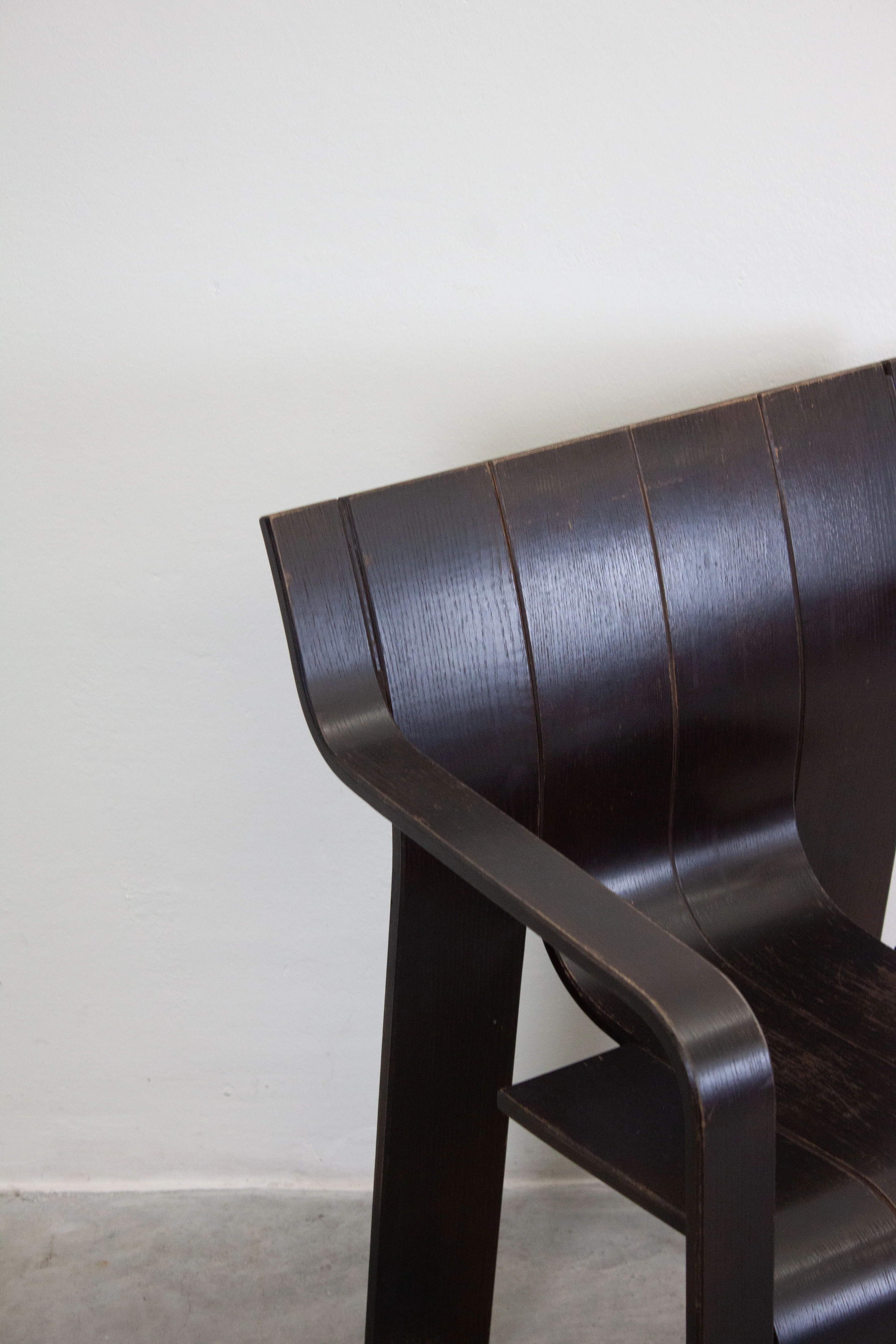 Castelijn Strip Chairs with Armrest by Gijs Bakker (Black) - Image 10