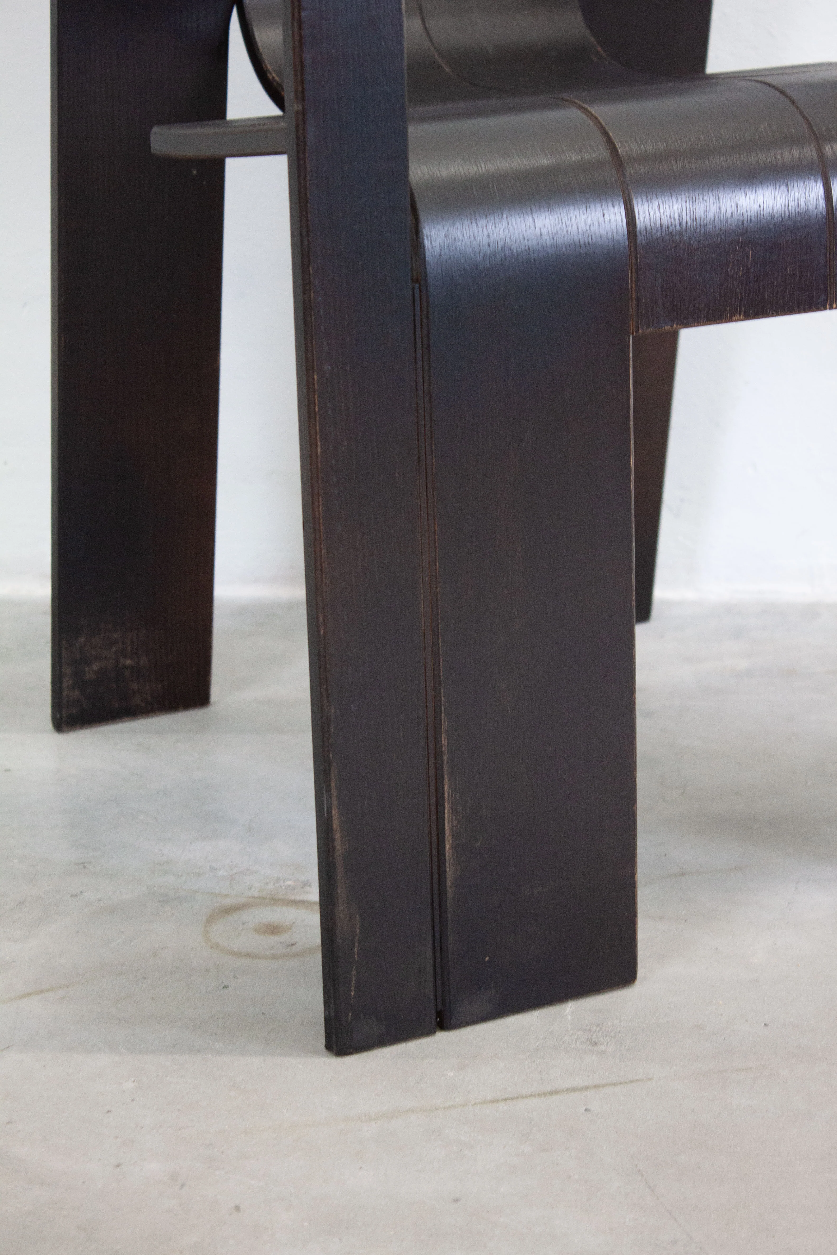 Castelijn Strip Chairs with Armrest by Gijs Bakker (Black) - Image 14