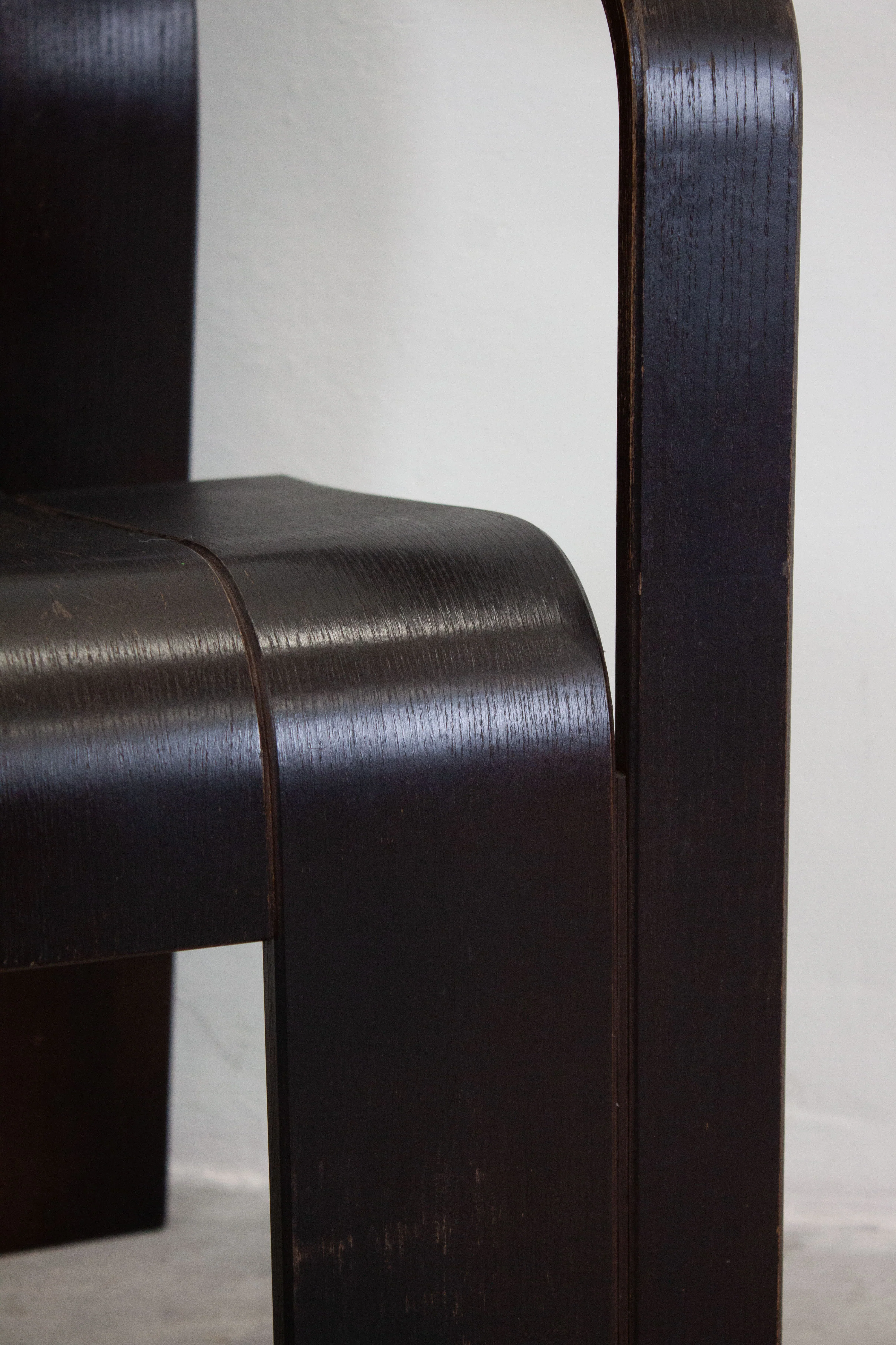 Castelijn Strip Chairs with Armrest by Gijs Bakker (Black) - Image 16