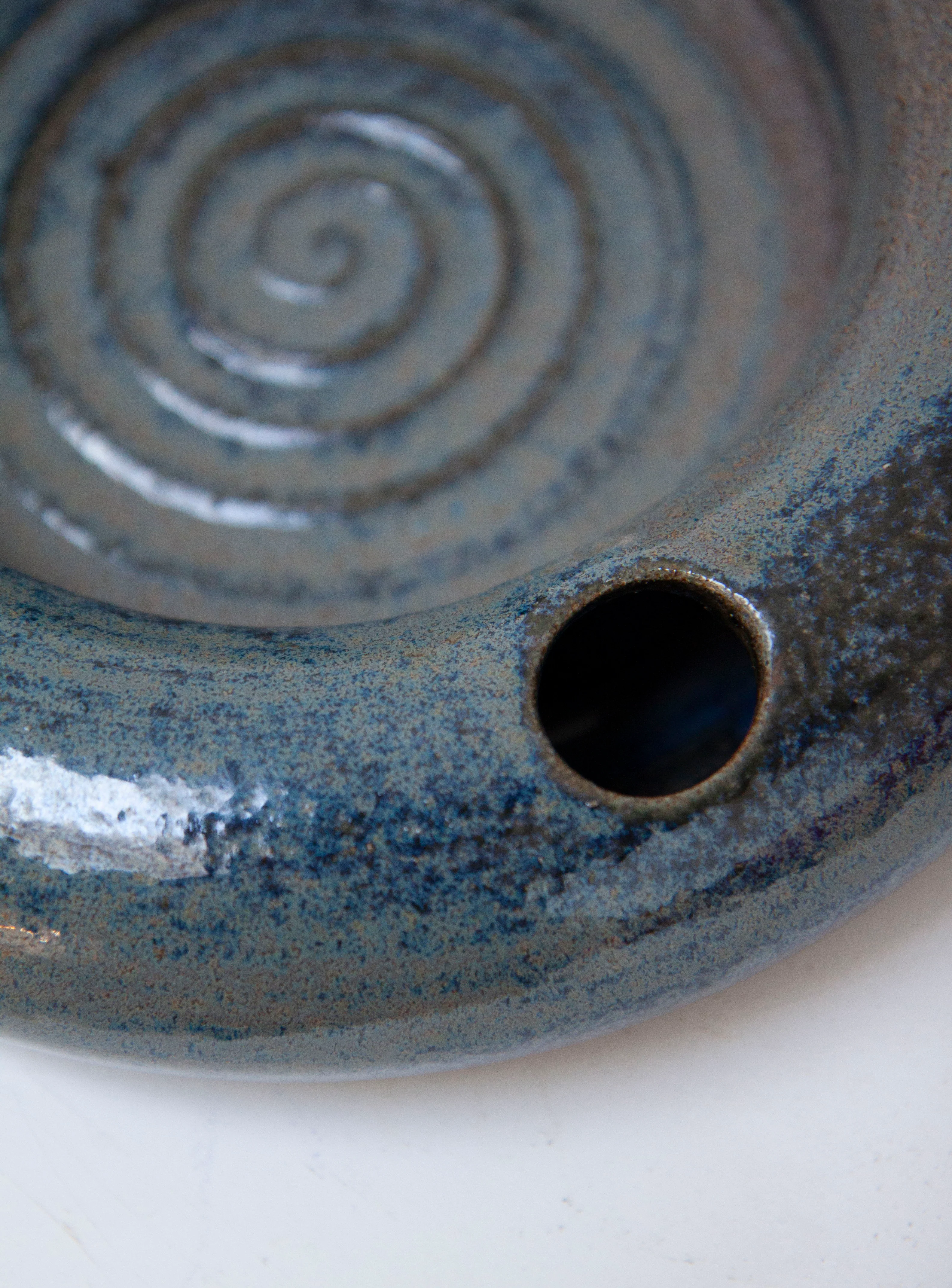 Ceramic Ikebana Vase (Blue/Grey) - Image 3