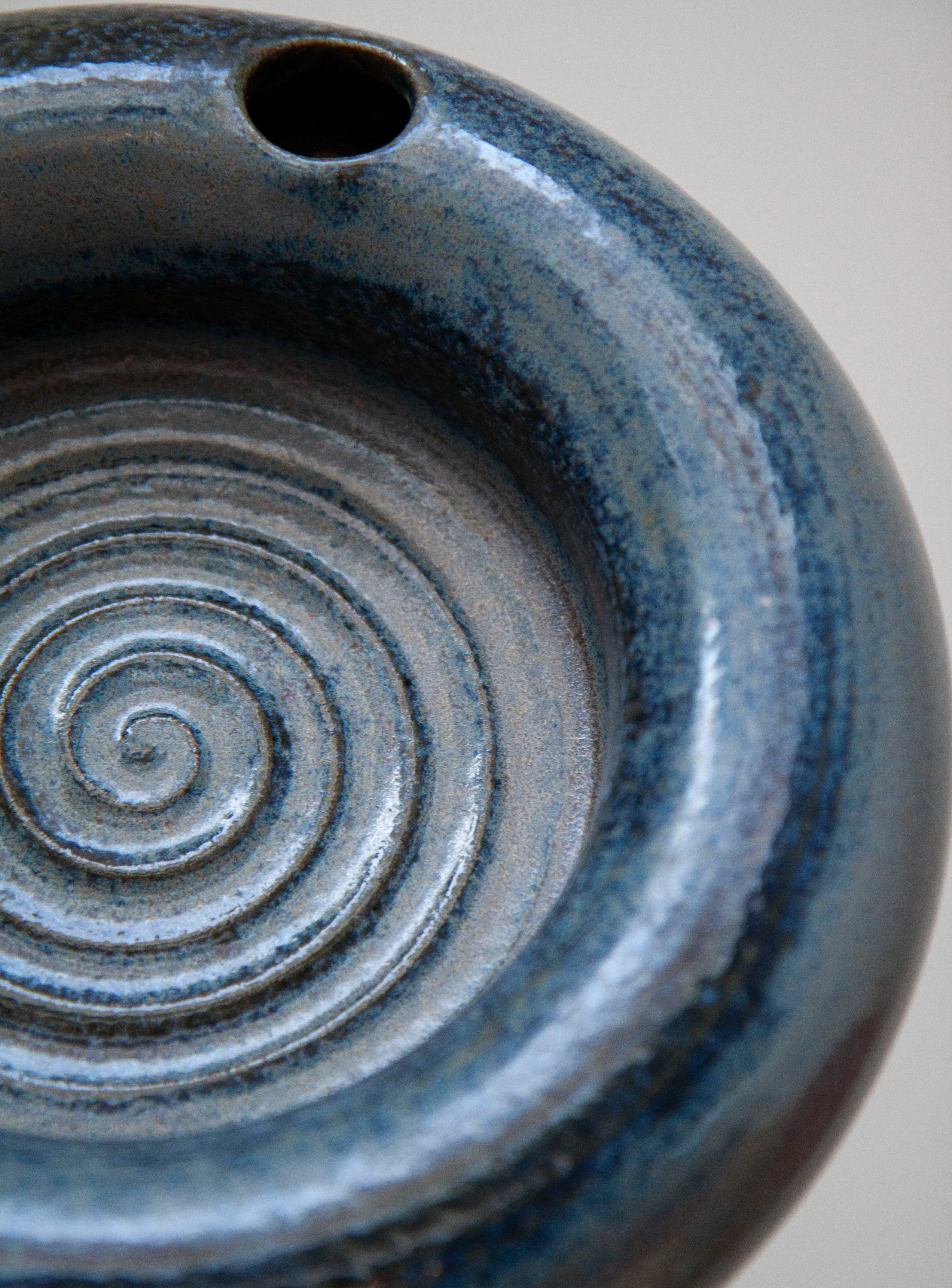 Ceramic Ikebana Vase (Blue/Grey) - Image 6
