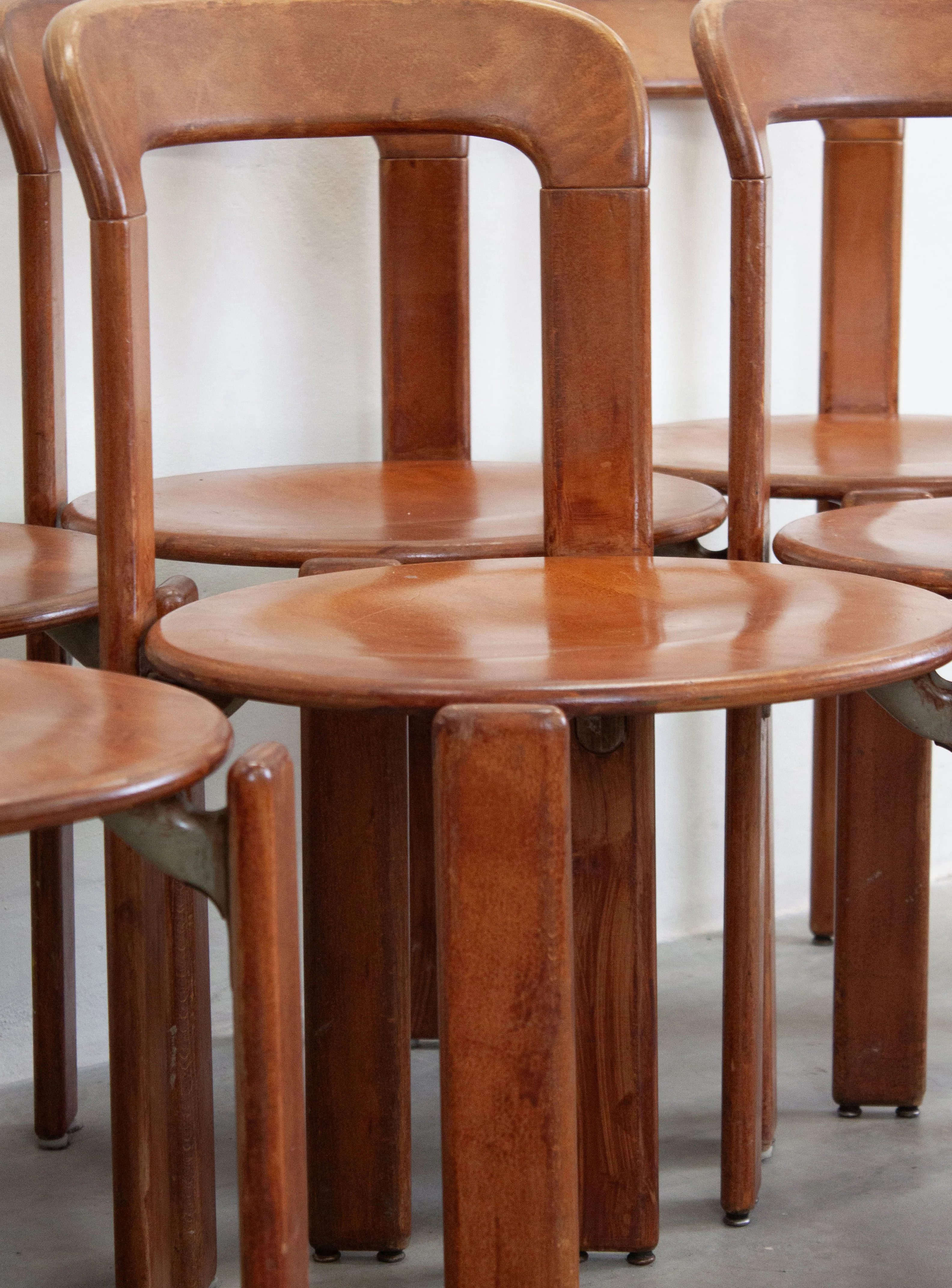Dietiker Rey Dining Chairs by Bruno Rey (Brown) - Image 11