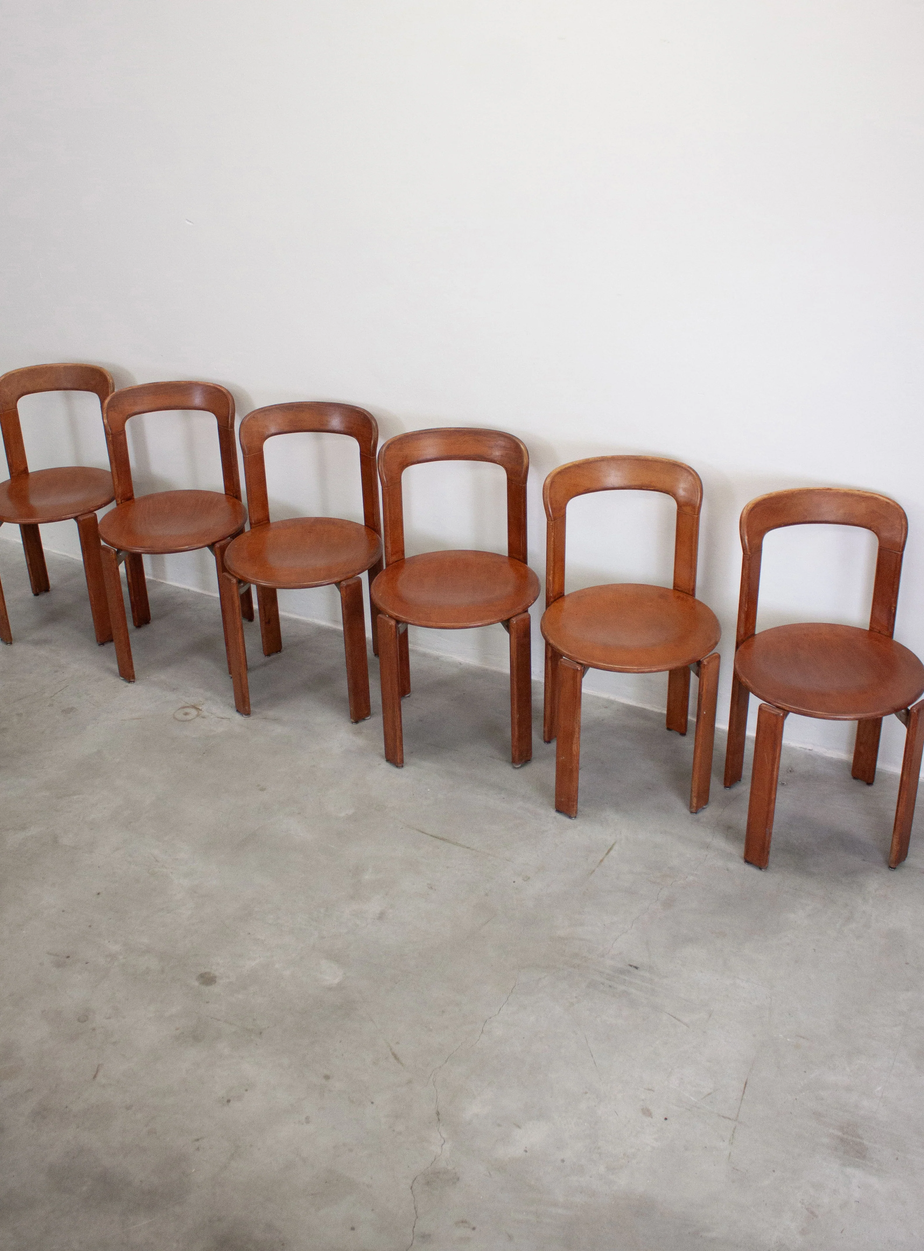 Dietiker Rey Dining Chairs by Bruno Rey (Brown) - Image 14