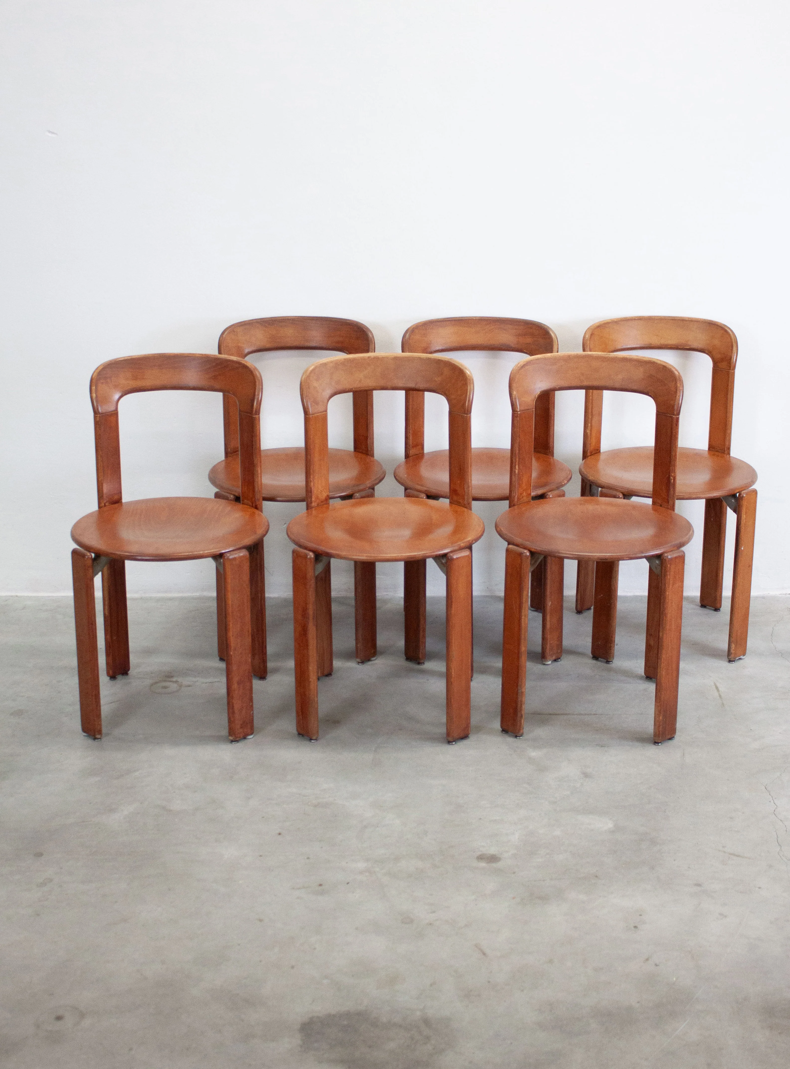 Dietiker Rey Dining Chairs by Bruno Rey (Brown) - Image 15