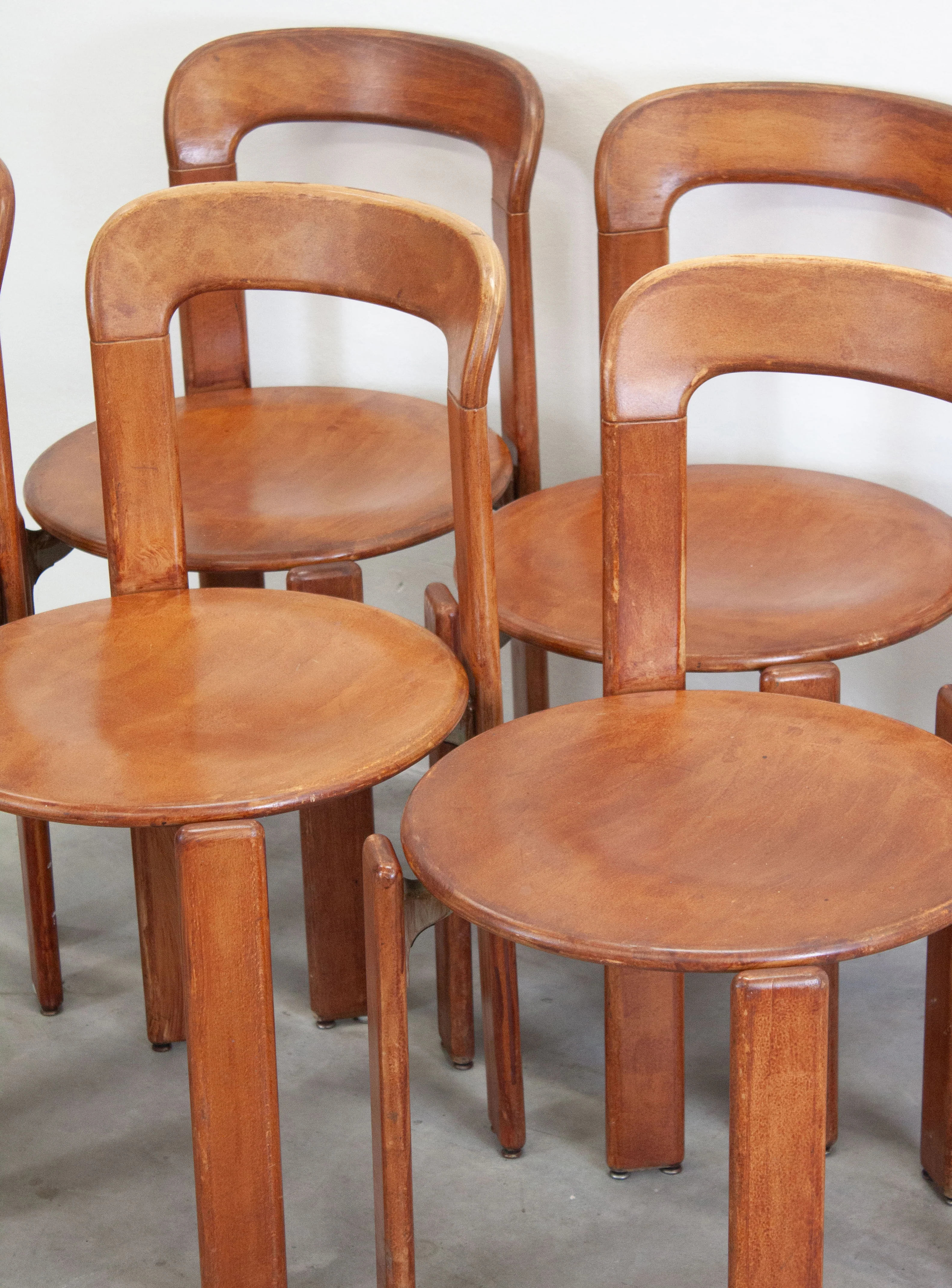 Dietiker Rey Dining Chairs by Bruno Rey (Brown) - Image 16