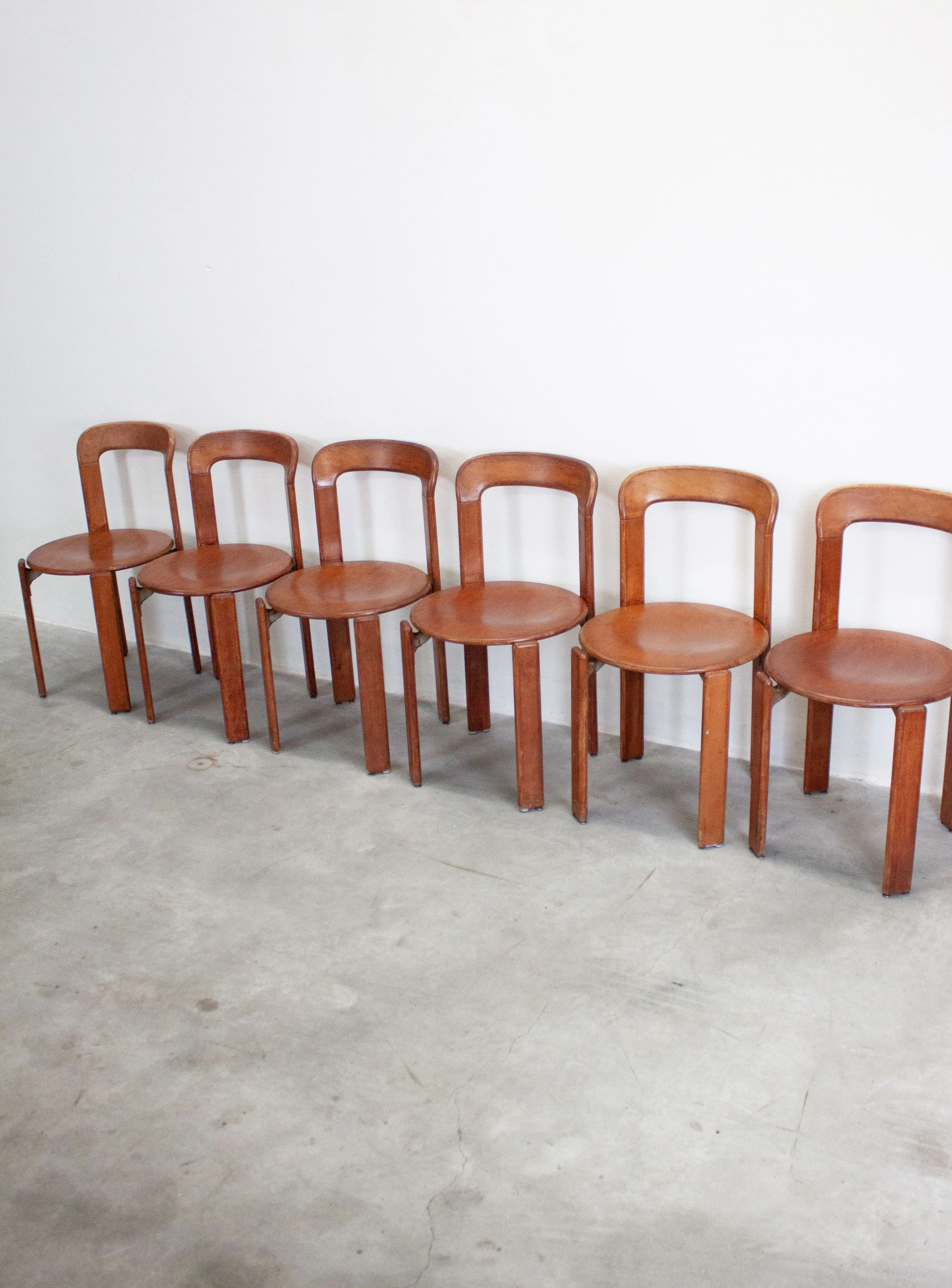 Dietiker Rey Dining Chairs by Bruno Rey (Brown) - Image 19