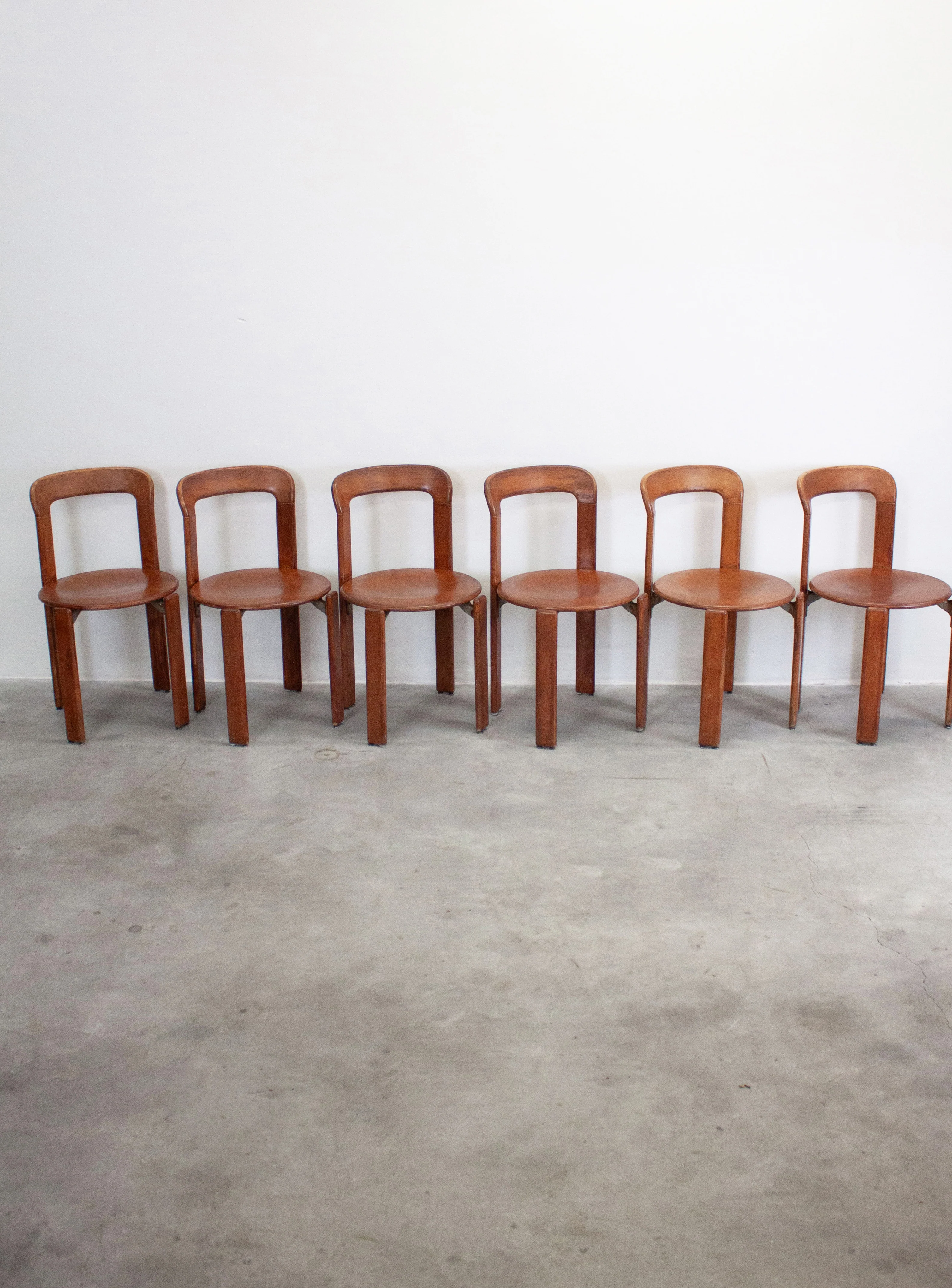 Dietiker Rey Dining Chairs by Bruno Rey (Brown) - Image 2