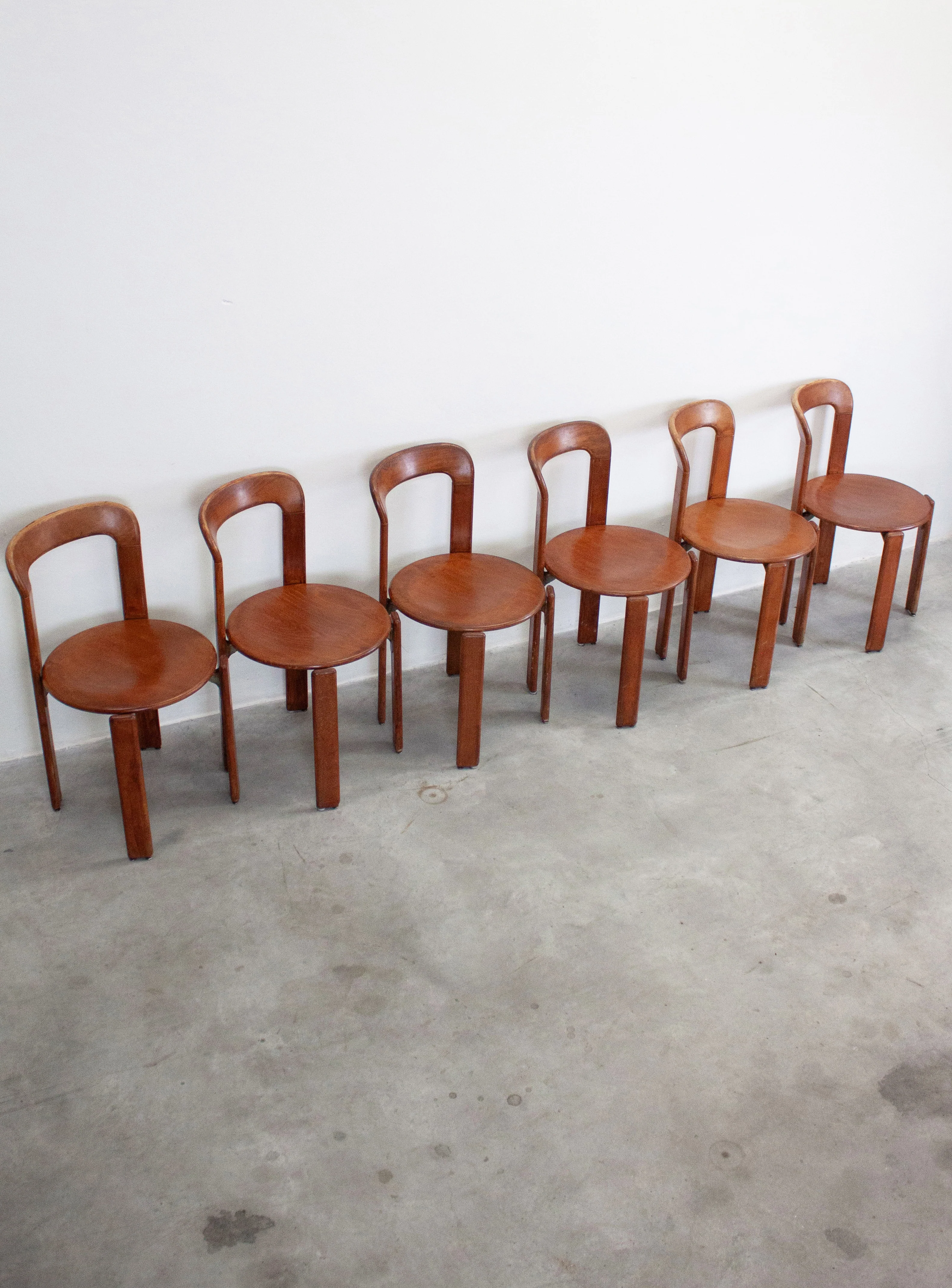 Dietiker Rey Dining Chairs by Bruno Rey (Brown) - Image 20