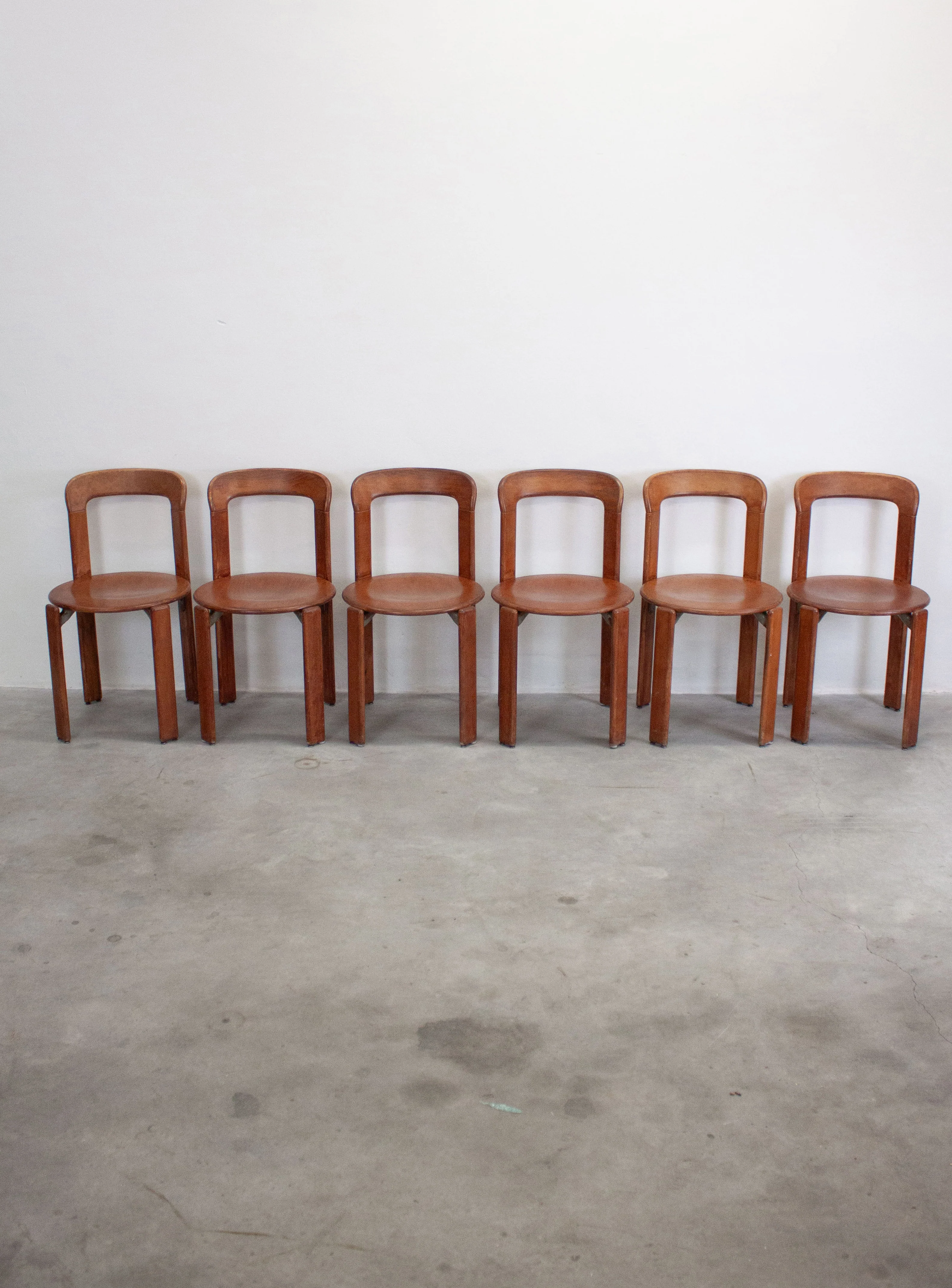 Dietiker Rey Dining Chairs by Bruno Rey (Brown) - Image 4