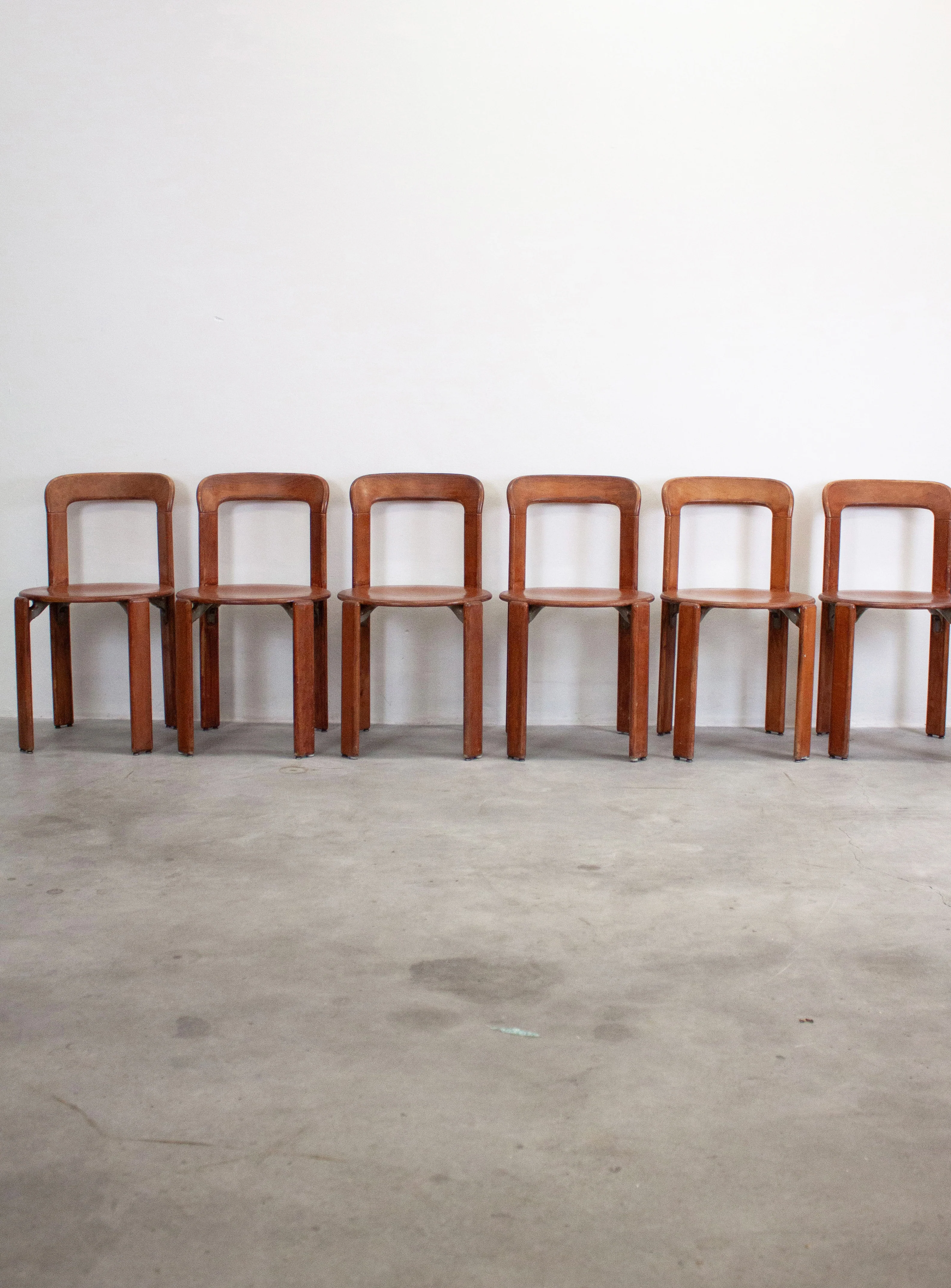 Dietiker Rey Dining Chairs by Bruno Rey (Brown) - Image 5