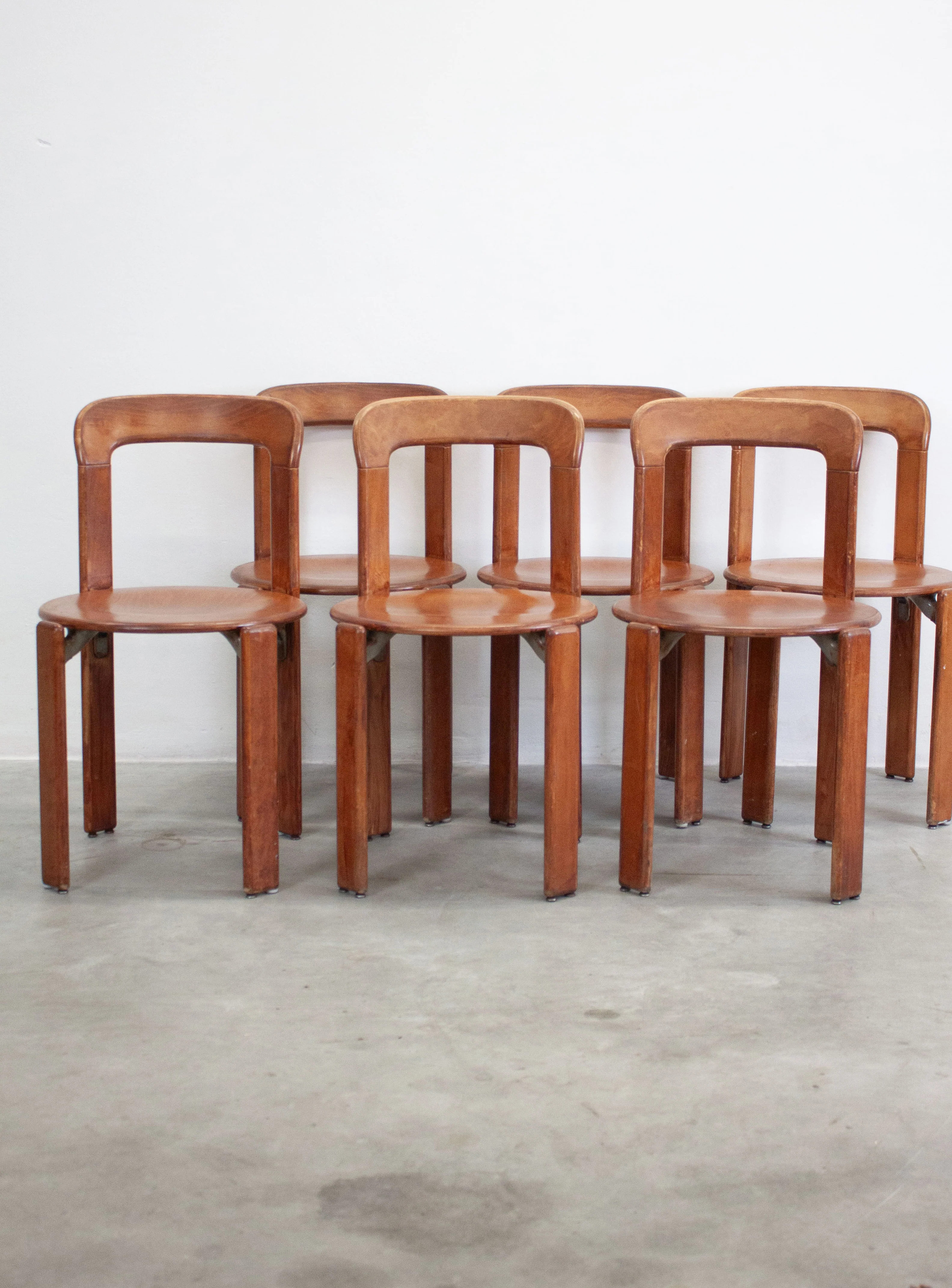 Dietiker Rey Dining Chairs by Bruno Rey (Brown) - Image 6