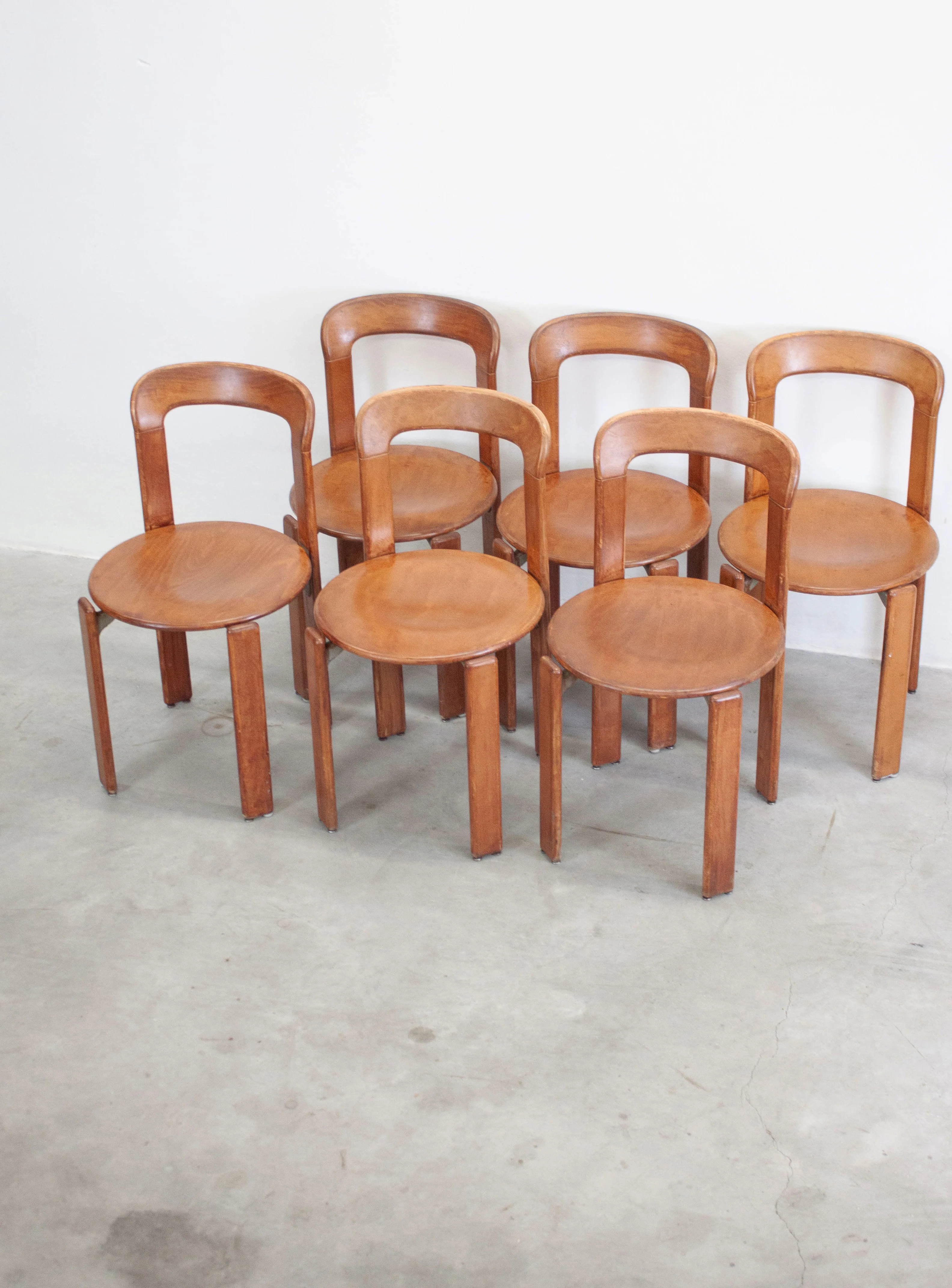 Dietiker Rey Dining Chairs by Bruno Rey (Brown) - Image 7