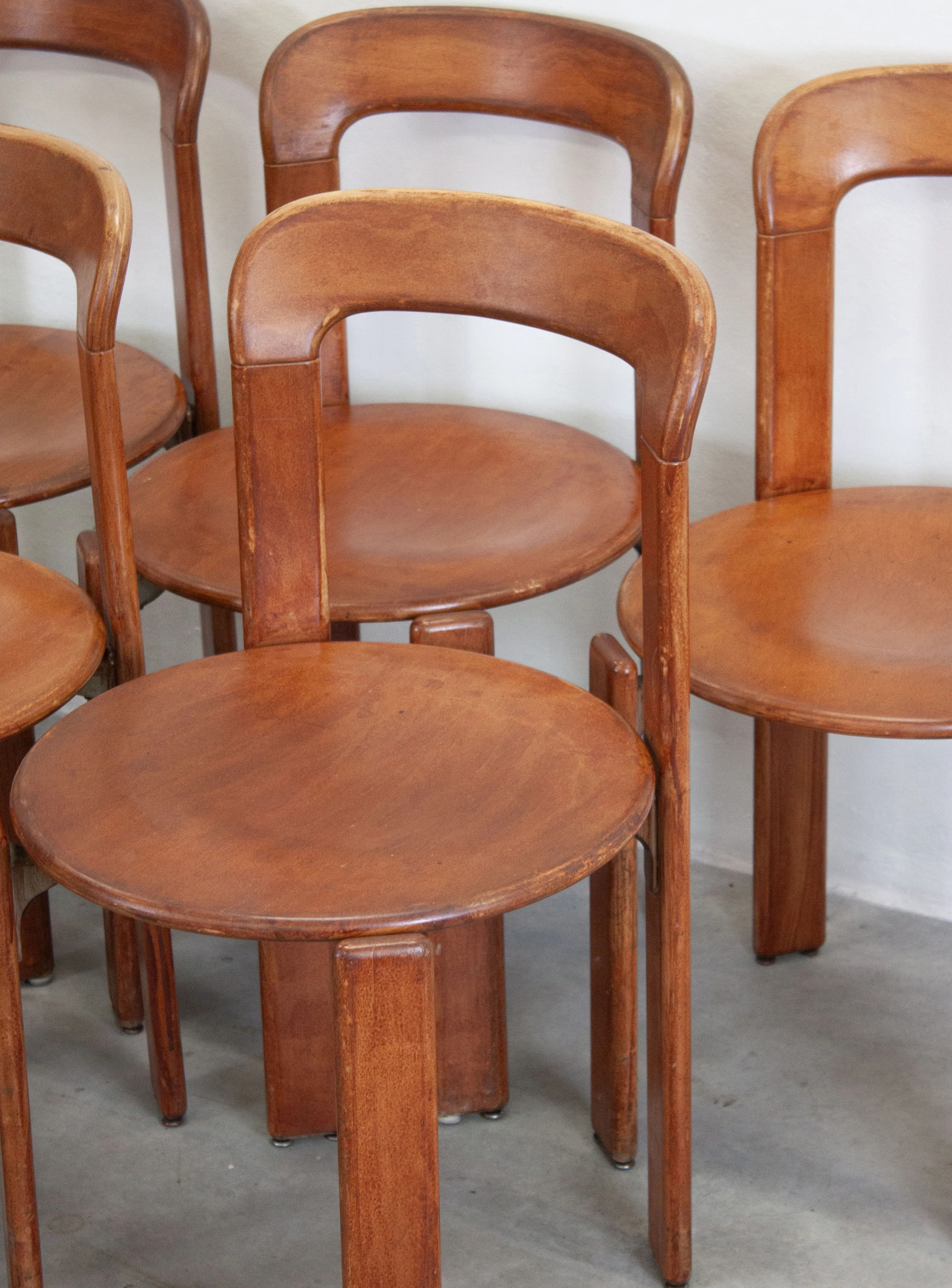Dietiker Rey Dining Chairs by Bruno Rey (Brown) - Image 8