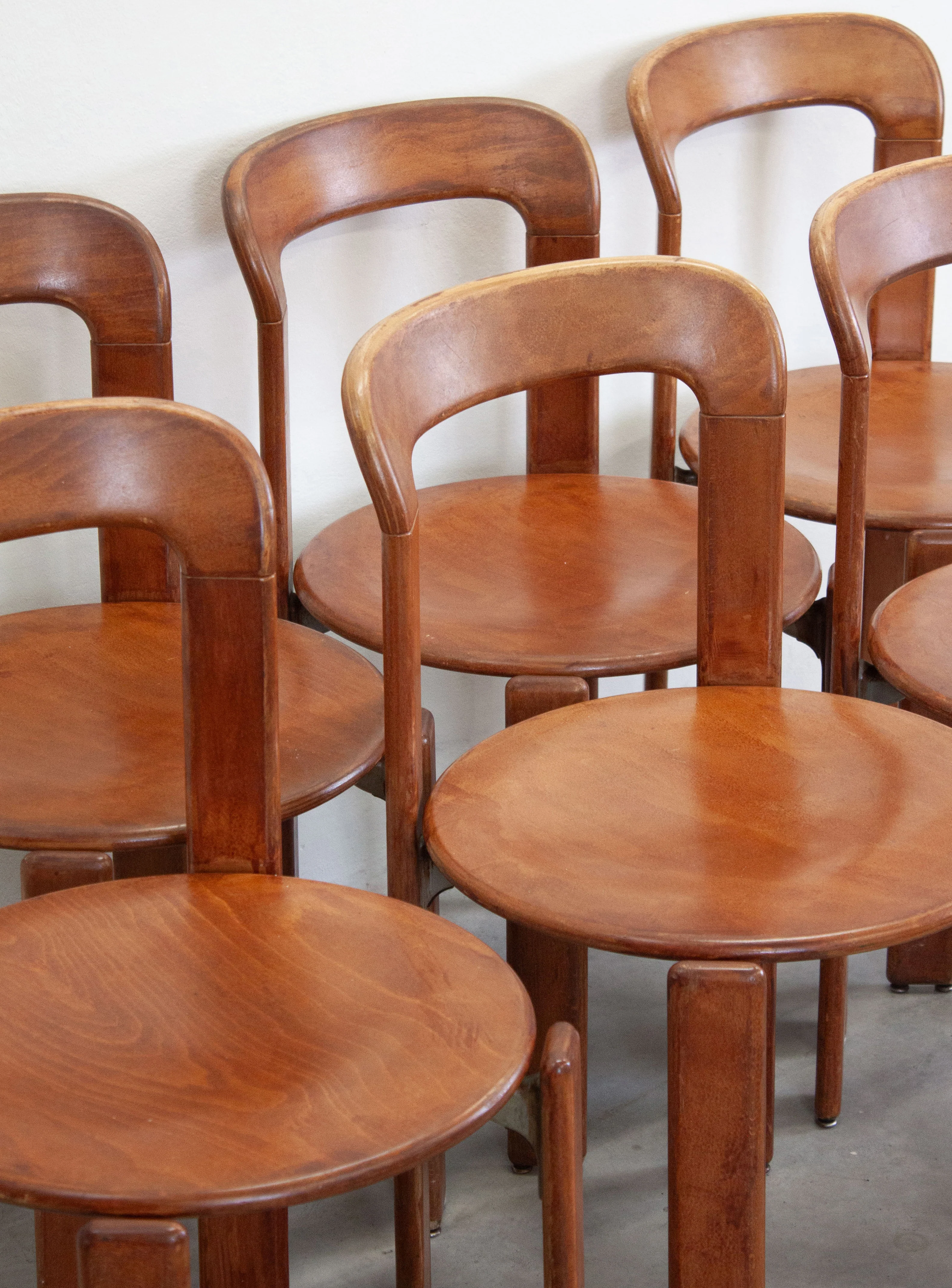 Dietiker Rey Dining Chairs by Bruno Rey (Brown) - Image 9