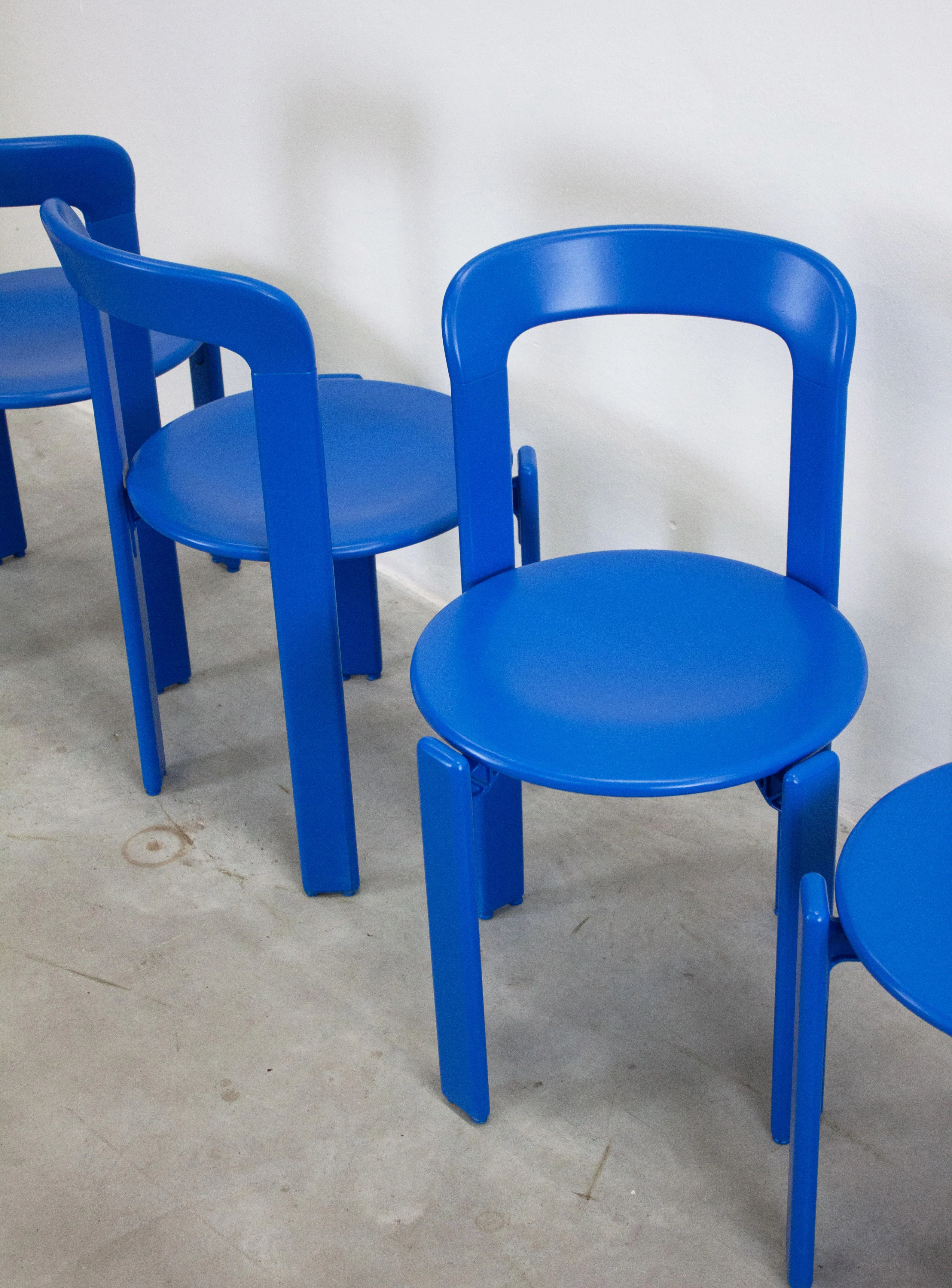 Dietiker Rey Dining Chairs by Bruno Rey (Cobalt Blue) - Image 28