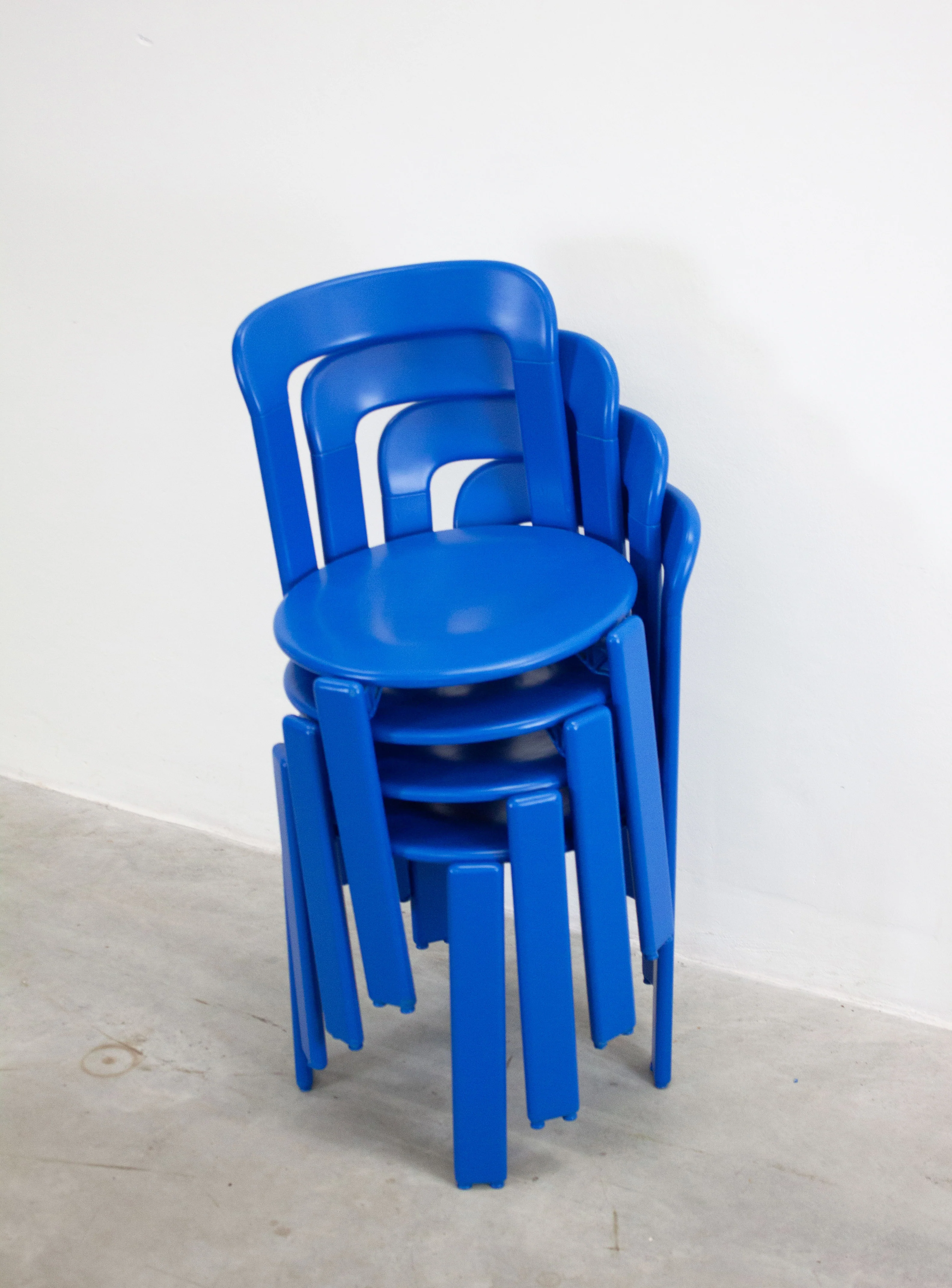 Dietiker Rey Dining Chairs by Bruno Rey (Cobalt Blue) - Image 4
