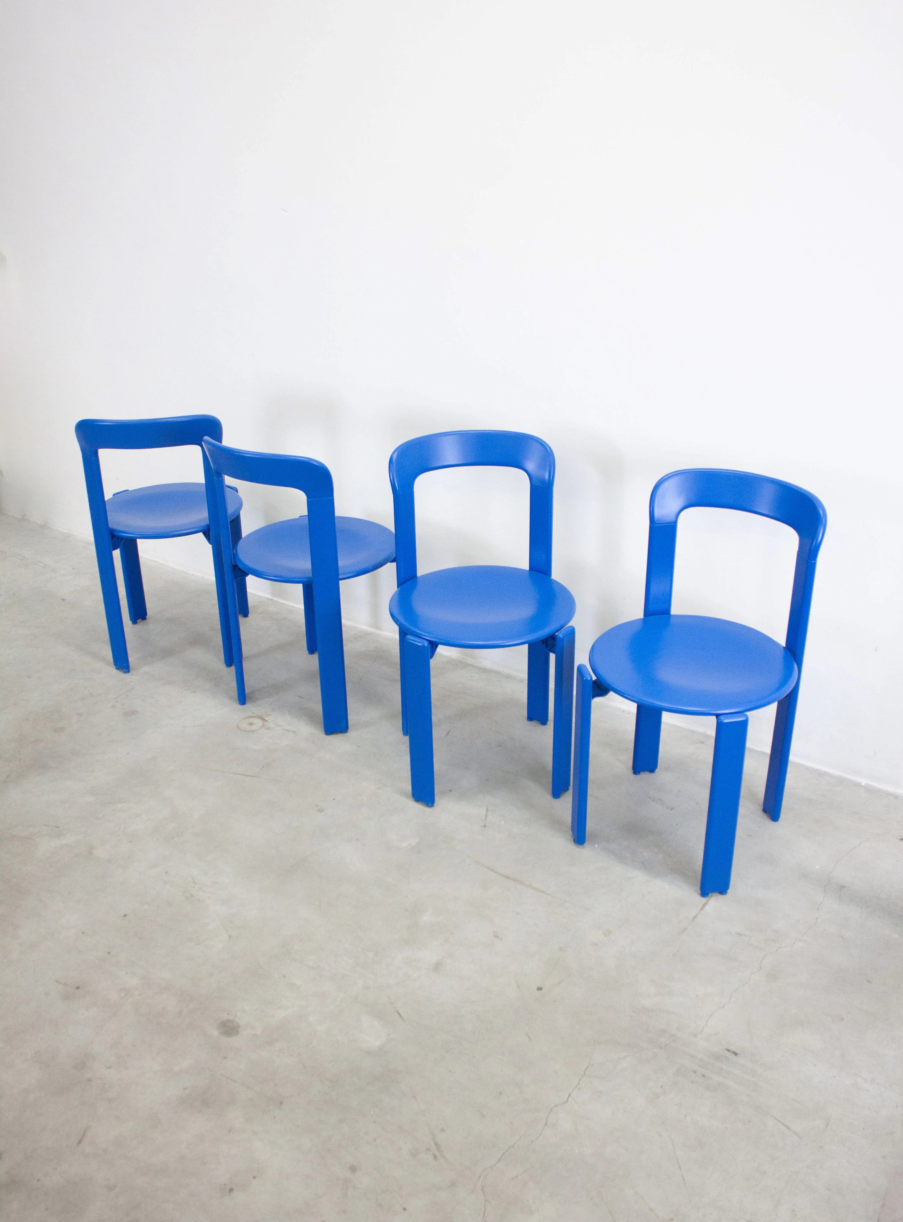 Dietiker Rey Dining Chairs by Bruno Rey (Cobalt Blue) - Image 6