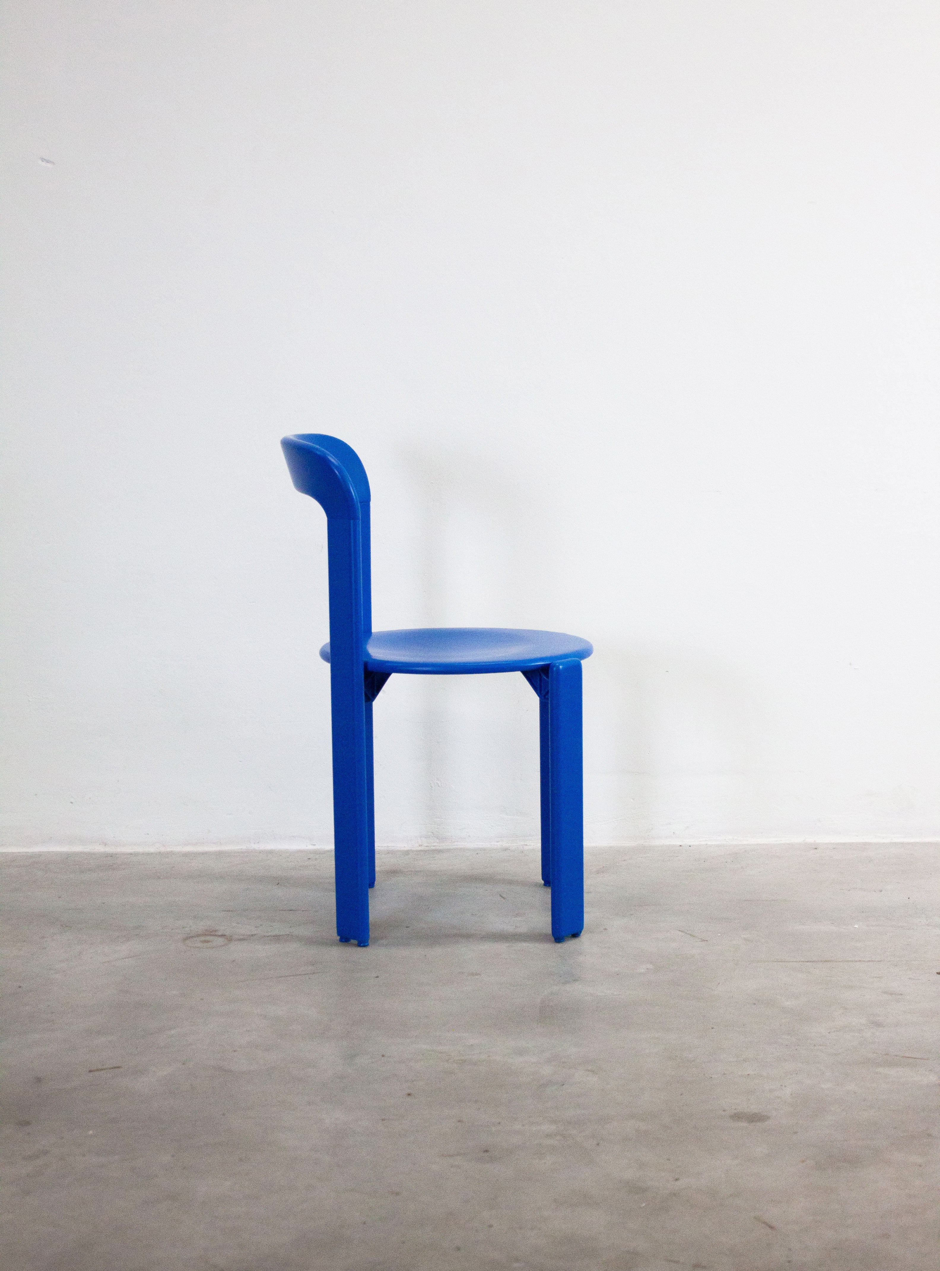 Dietiker Rey Dining Chairs by Bruno Rey (Cobalt Blue) - Image 9