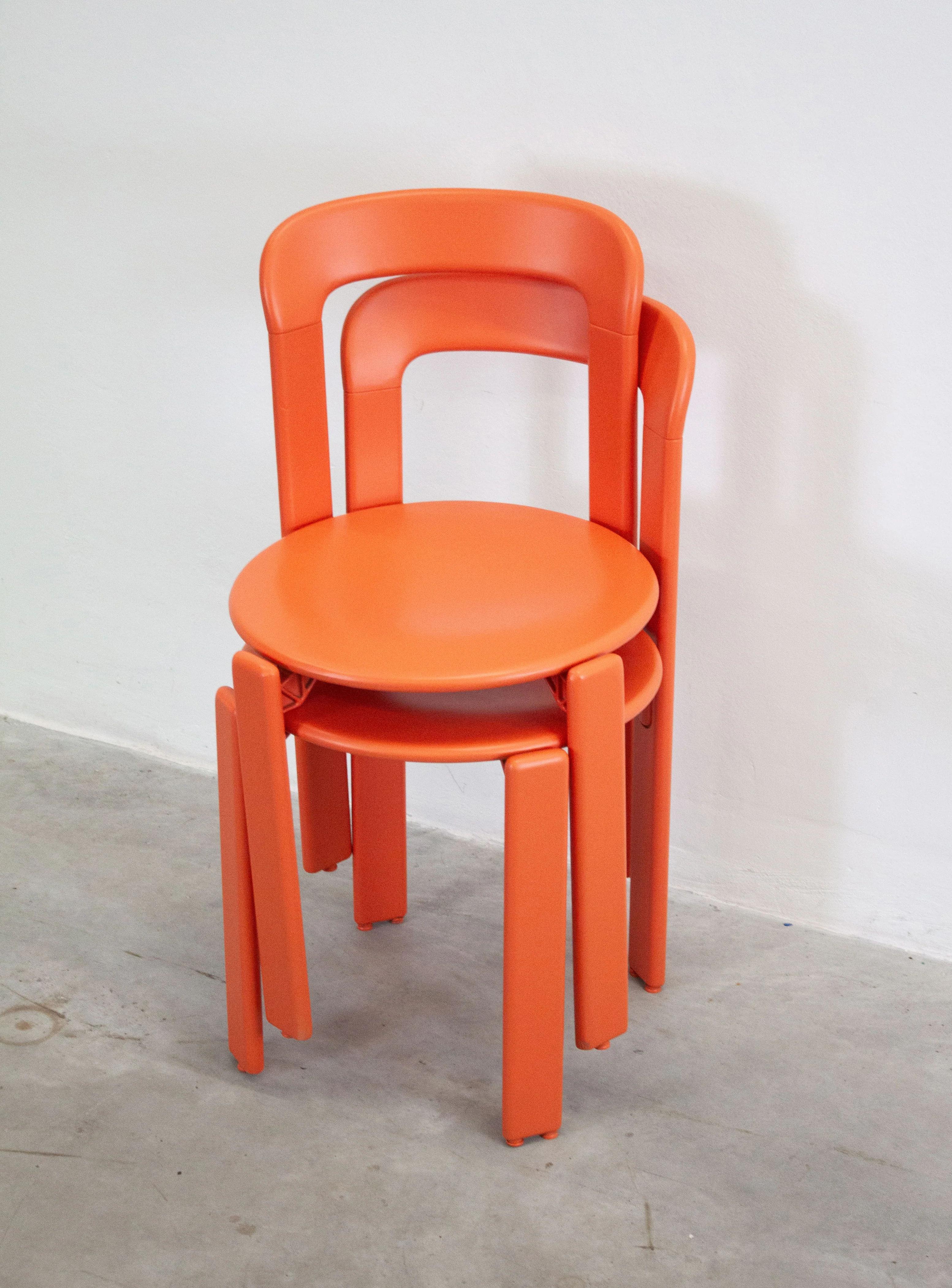 Dietiker Rey Dining Chairs by Bruno Rey (Coral) - Image 11