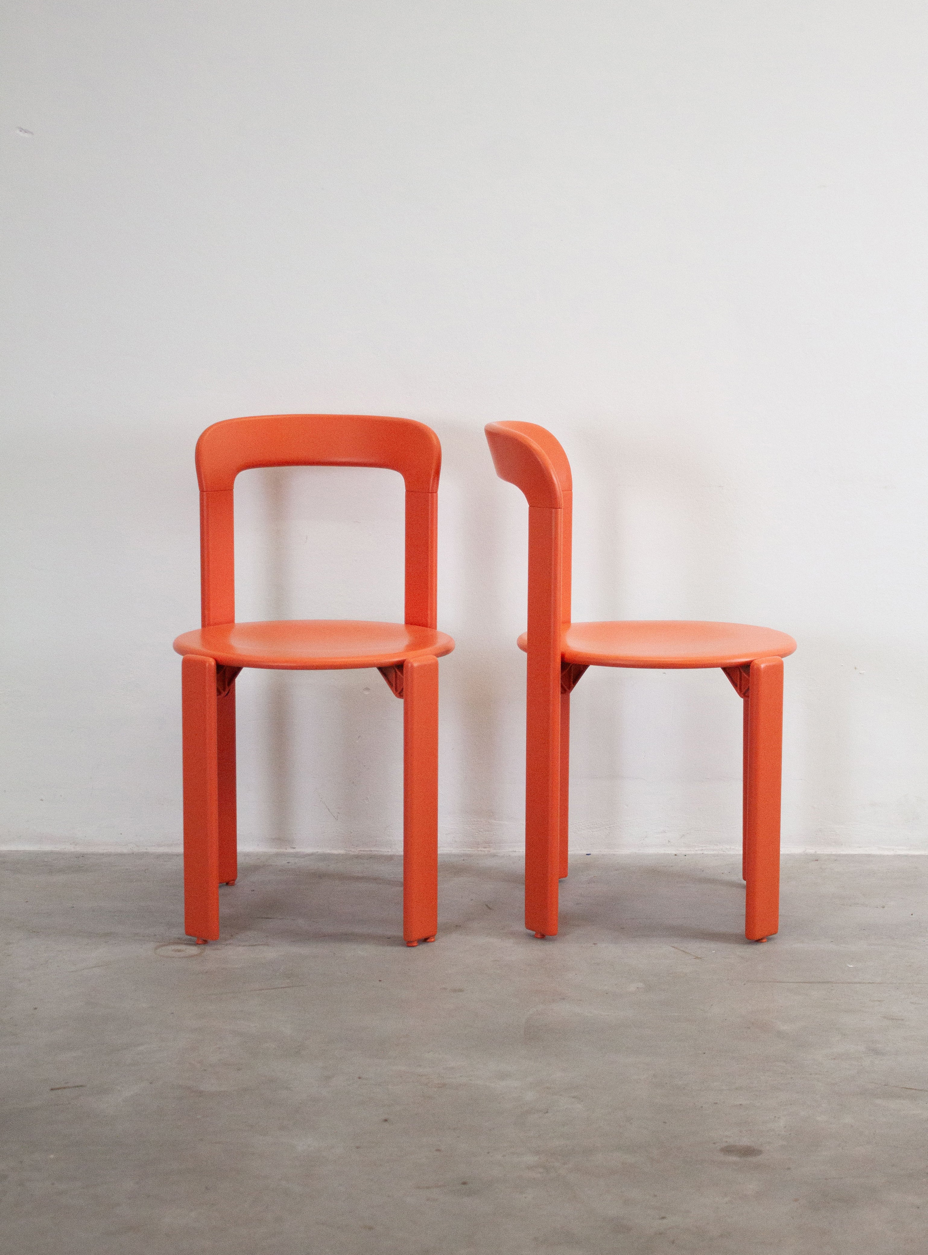 Dietiker Rey Dining Chairs by Bruno Rey (Coral) - Image 2