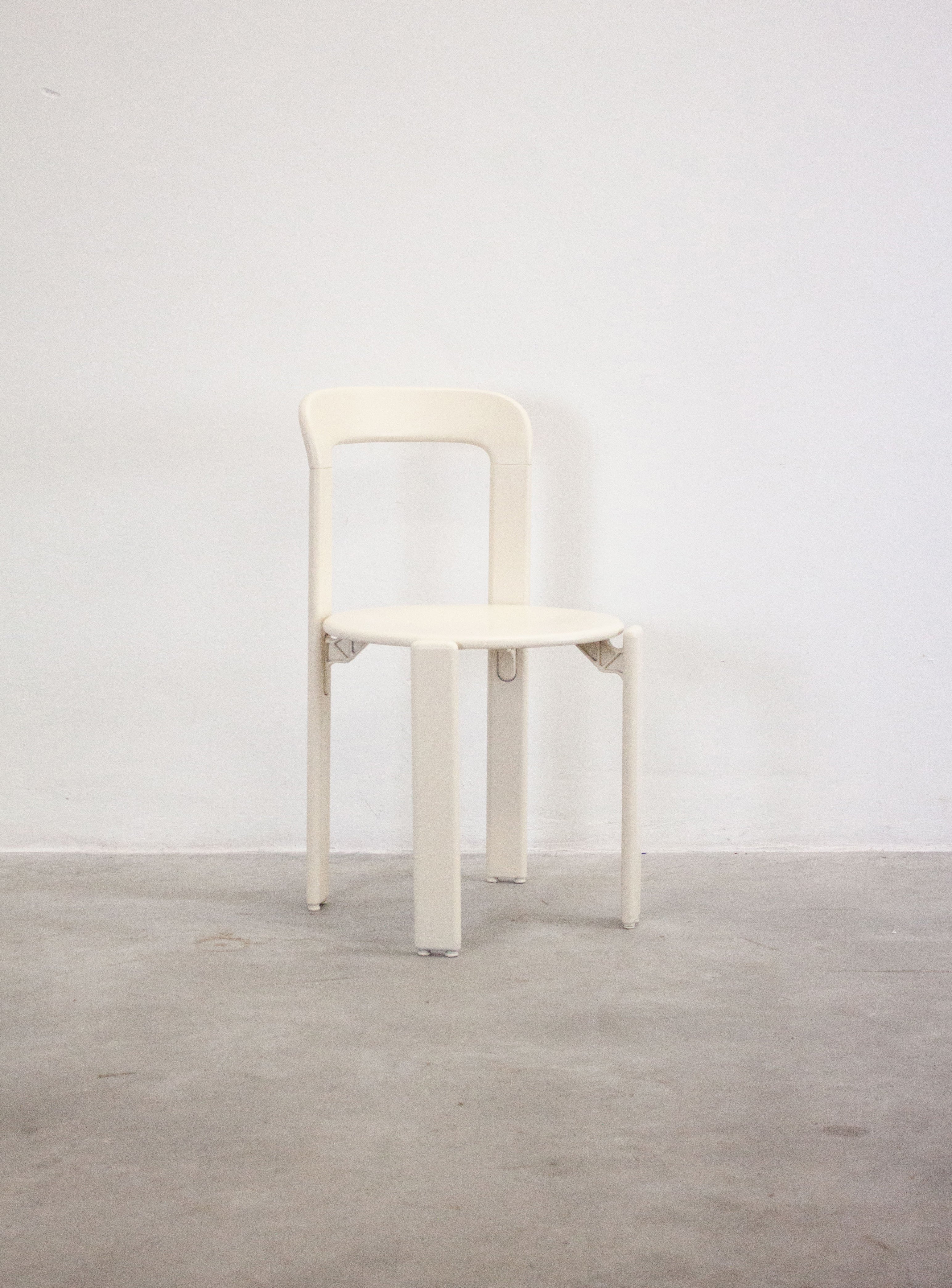 Dietiker Rey Dining Chairs by Bruno Rey (Ivory White)