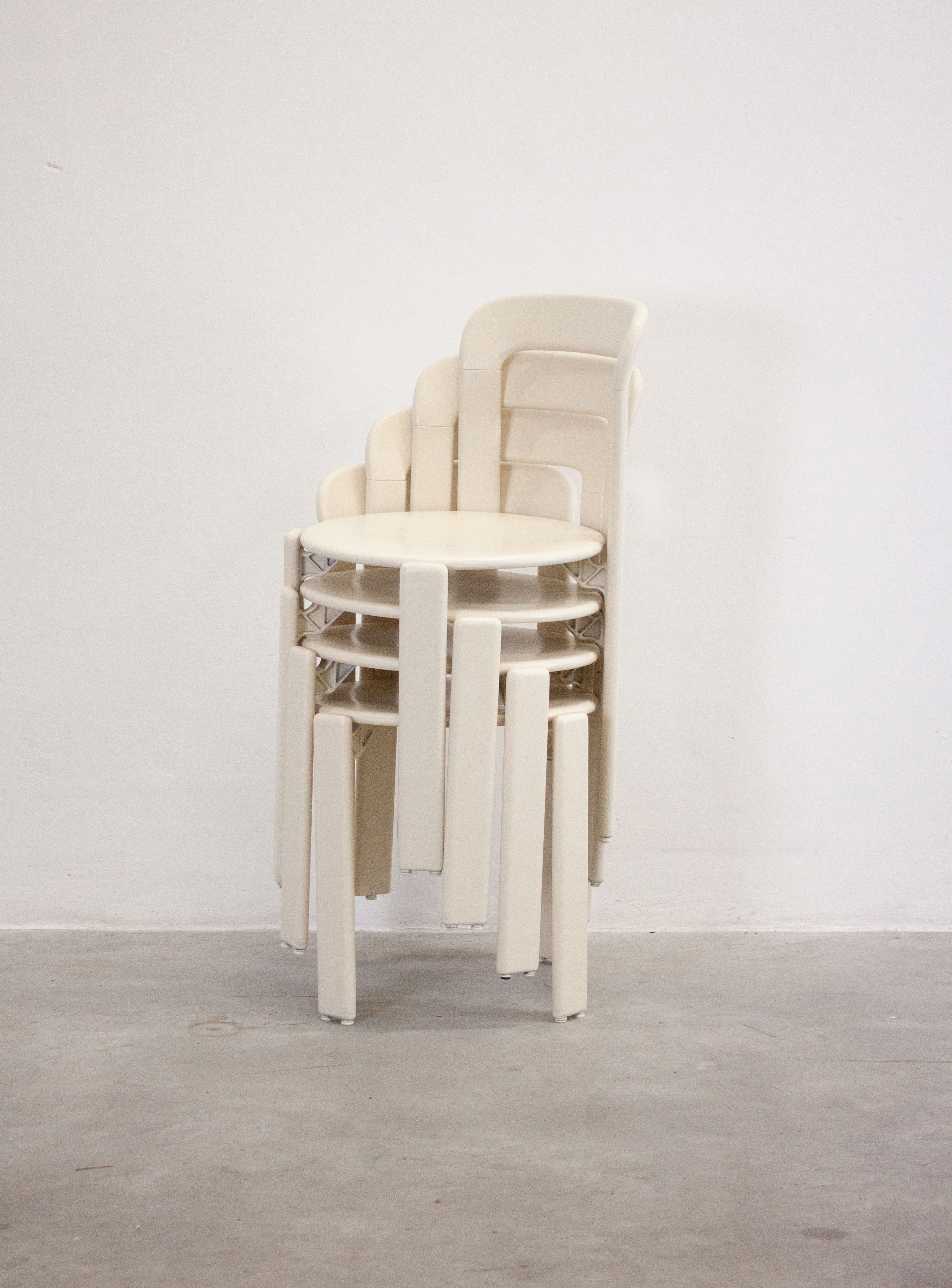 Dietiker Rey Dining Chairs by Bruno Rey (Ivory White) - Image 2