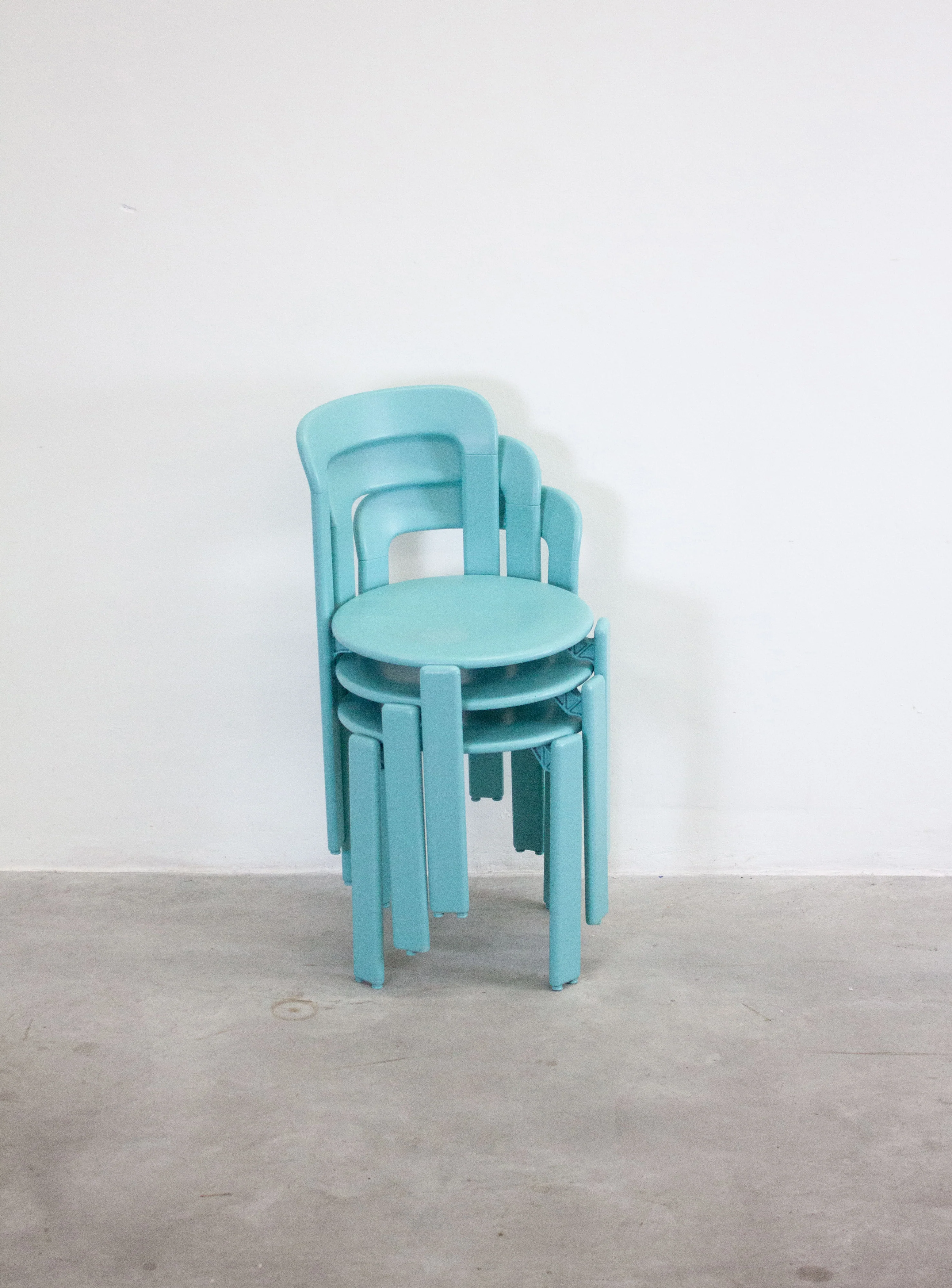 Dietiker Rey Dining Chairs by Bruno Rey (Light Teal Green) - Image 3