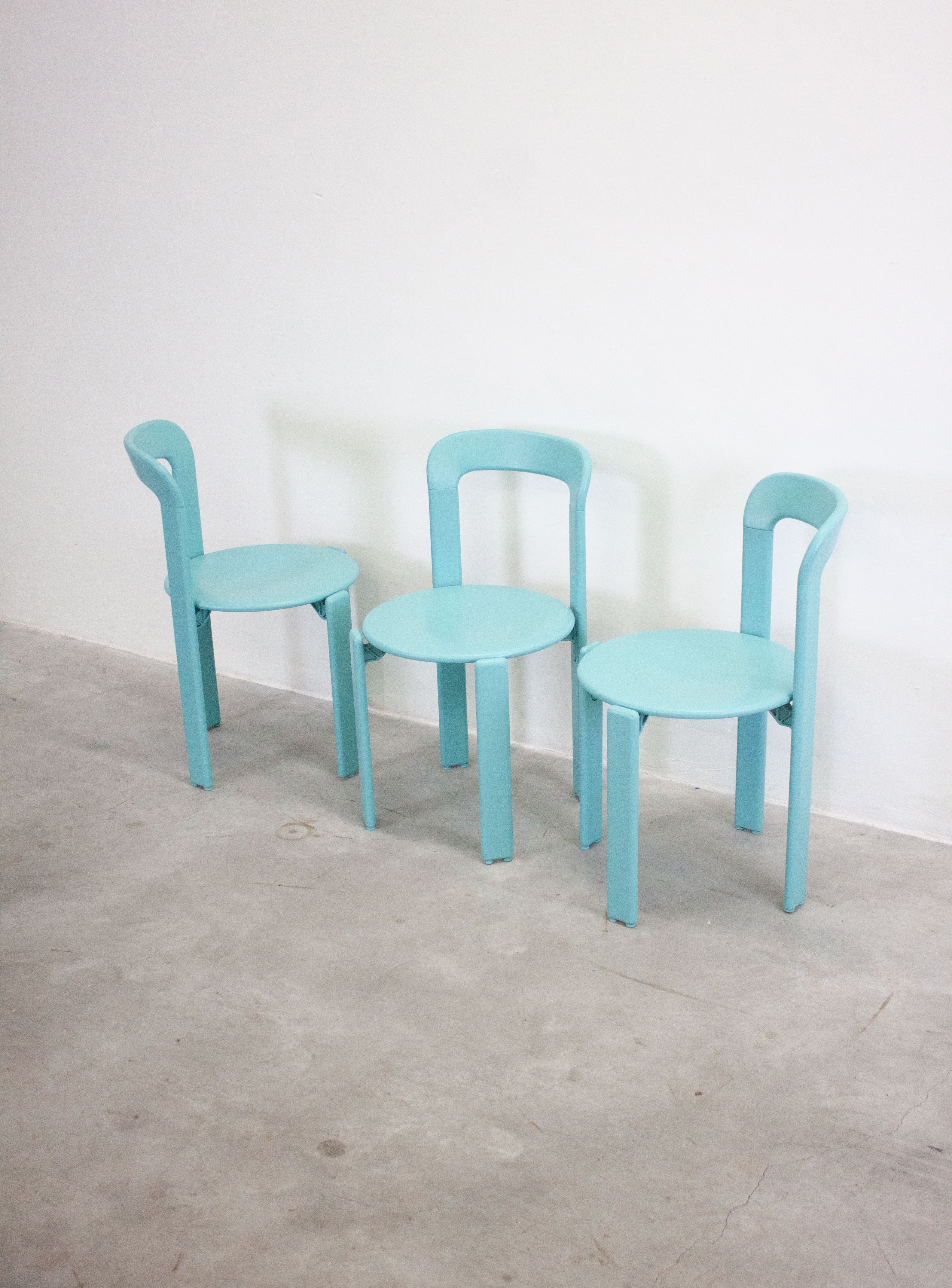 Dietiker Rey Dining Chairs by Bruno Rey (Light Teal Green) - Image 4