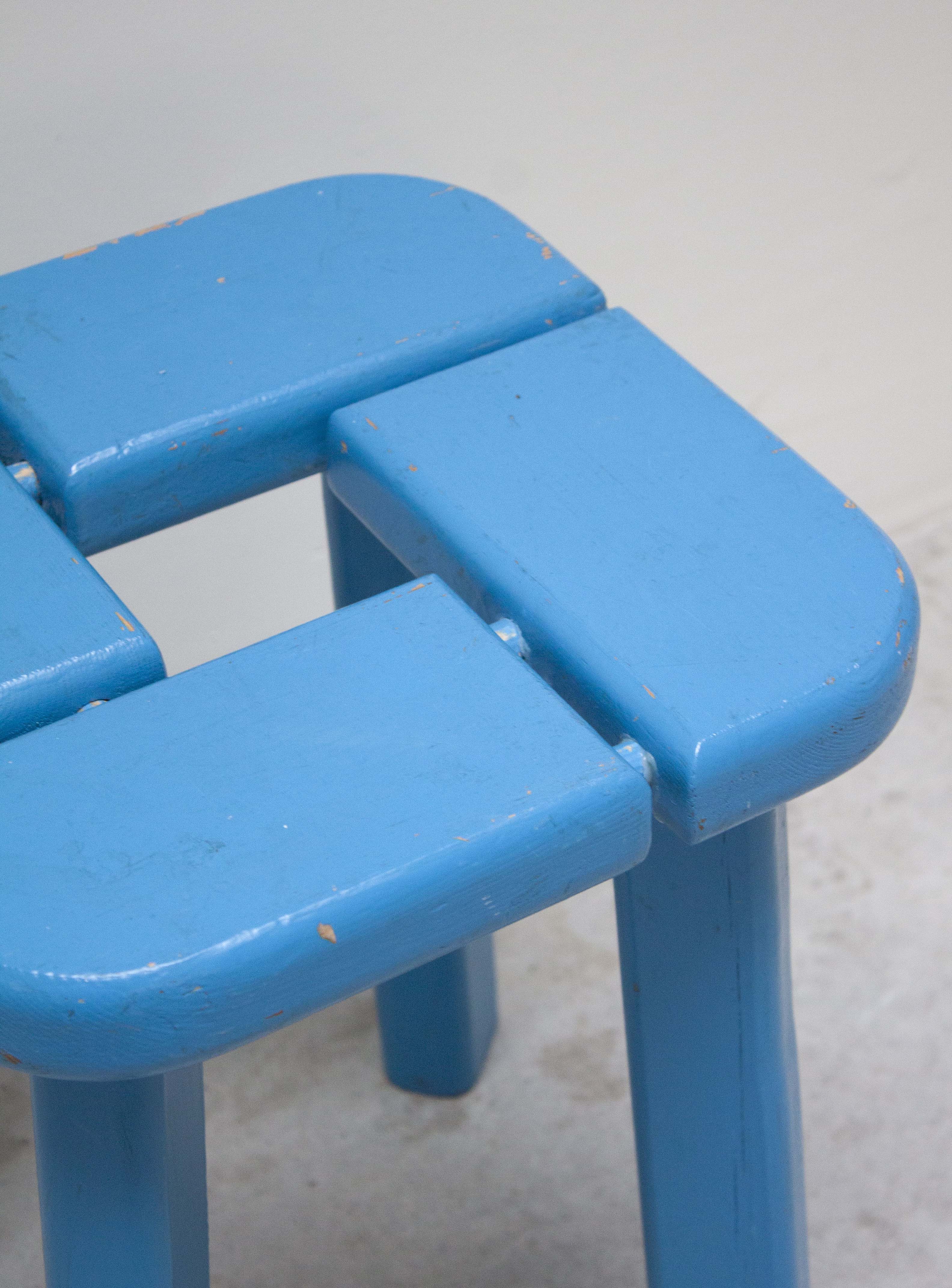 Finnsauna Lagerholm Pine Stool (Light Blue) - Image 10