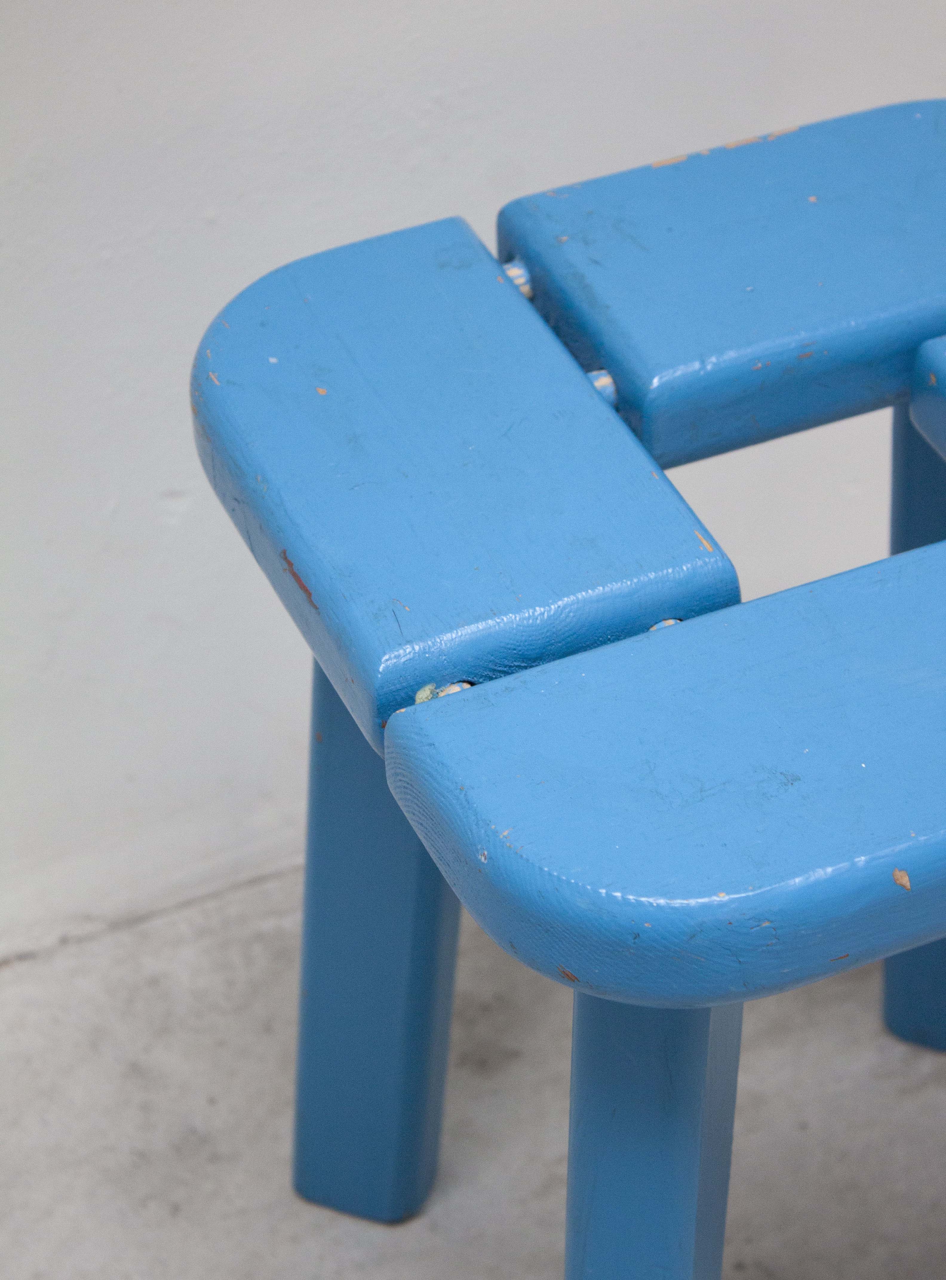 Finnsauna Lagerholm Pine Stool (Light Blue) - Image 11