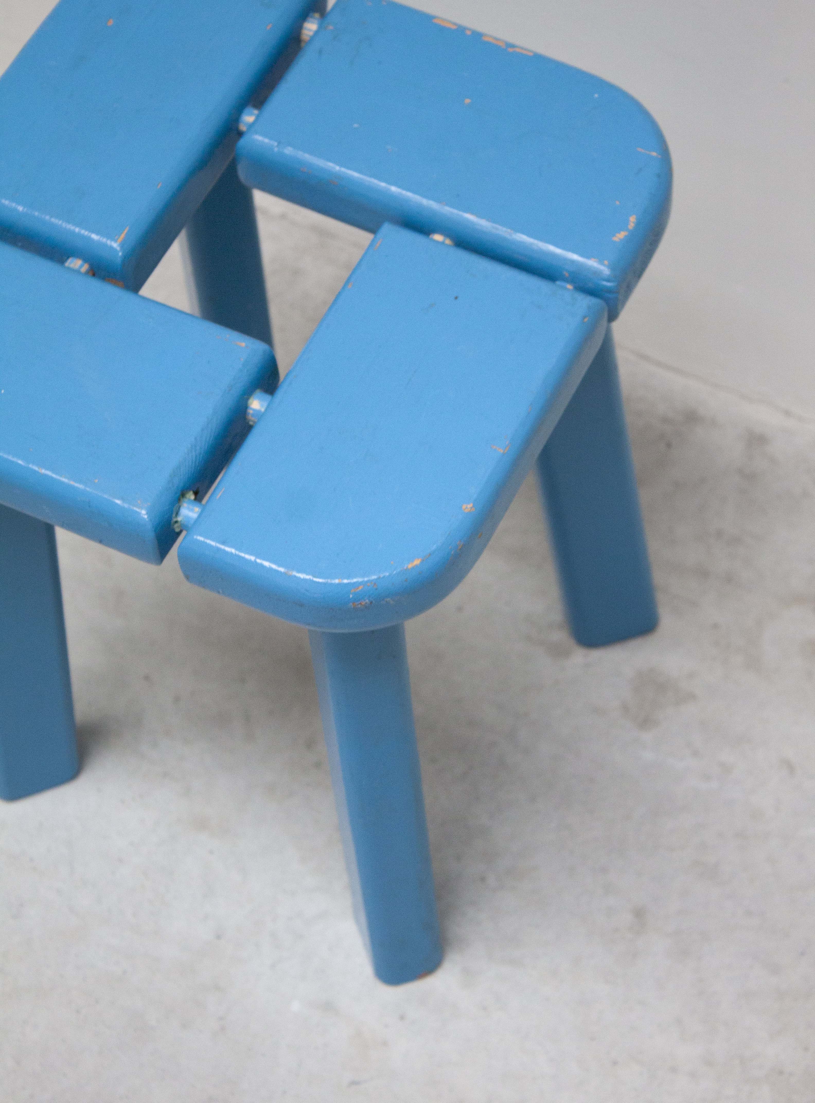 Finnsauna Lagerholm Pine Stool (Light Blue) - Image 9
