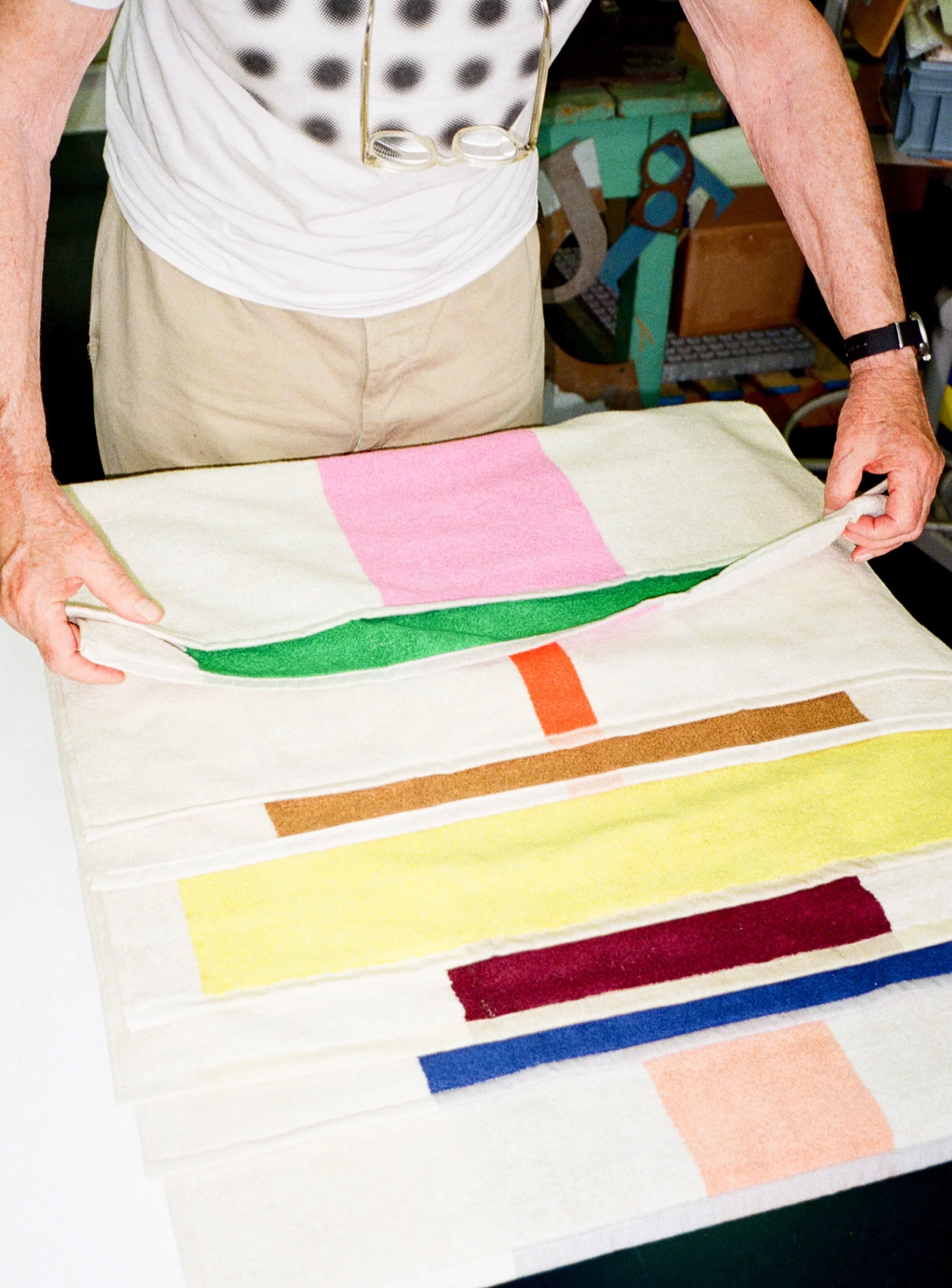 Guest Towels Set by Martens & Martens (Aqua/Fuchsia/Yellow) - Image 7
