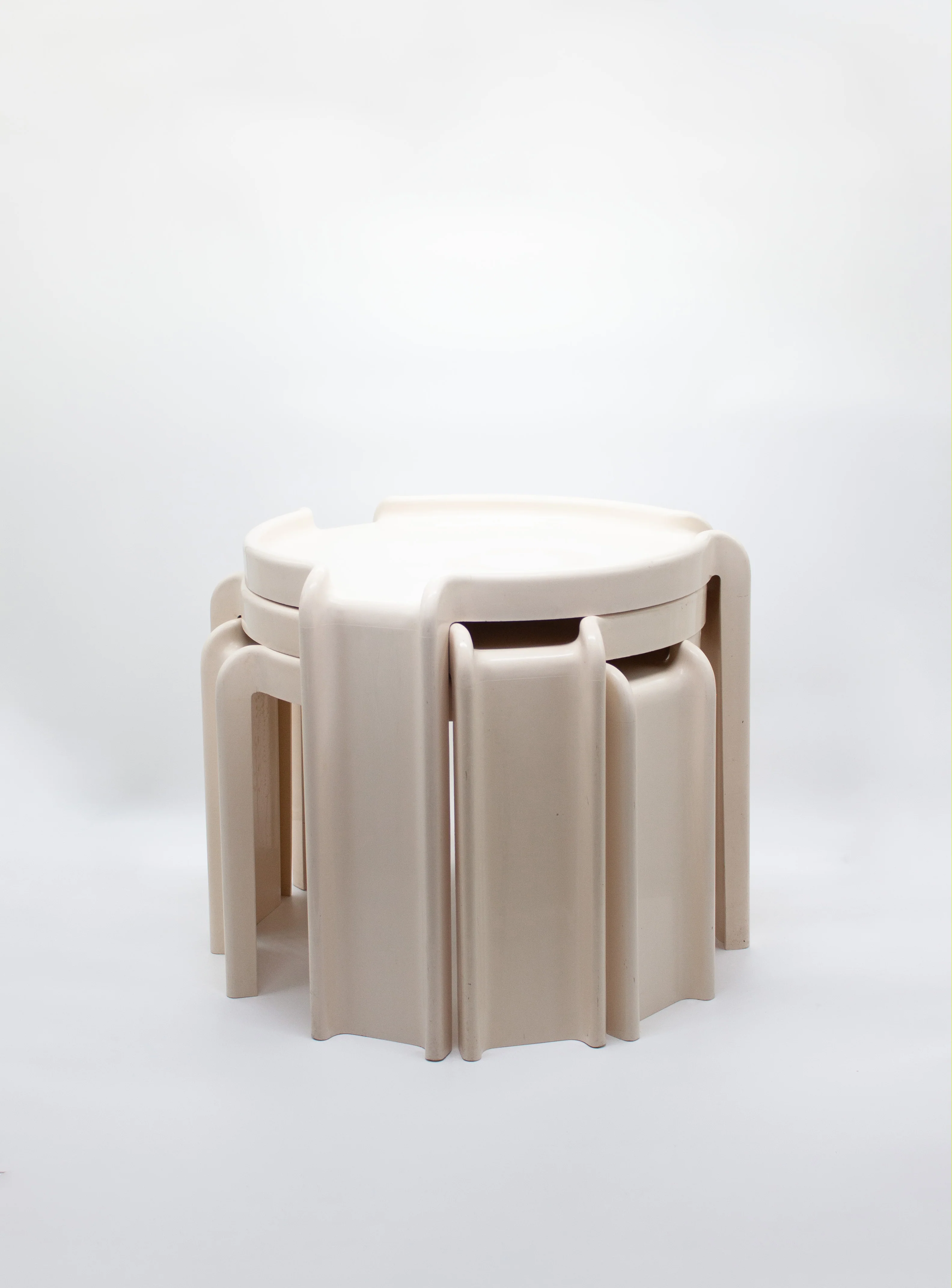 Kartell Nesting Tables by Giotto Stoppino (Off White)