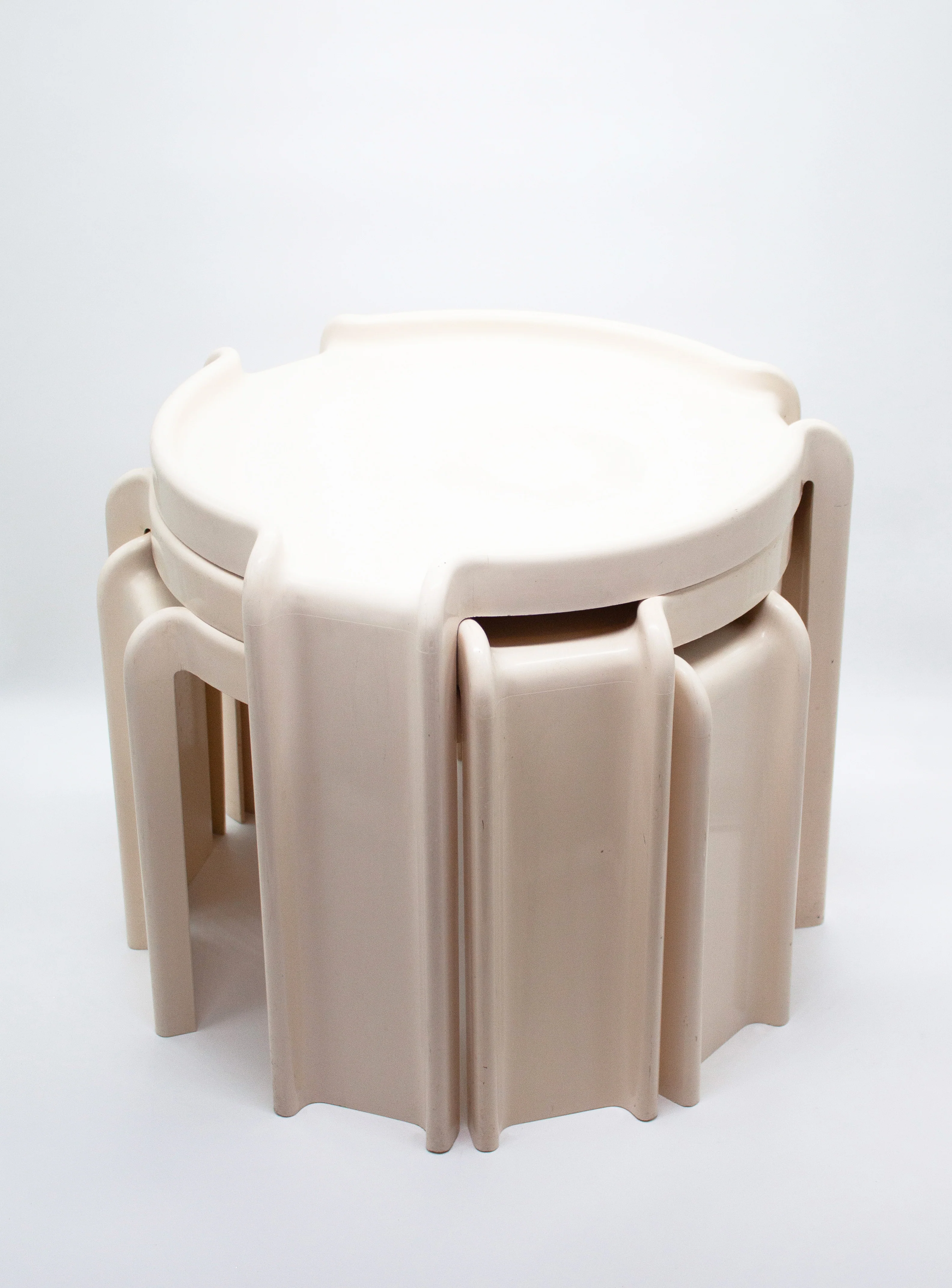 Kartell Nesting Tables by Giotto Stoppino (Off White) - Image 10