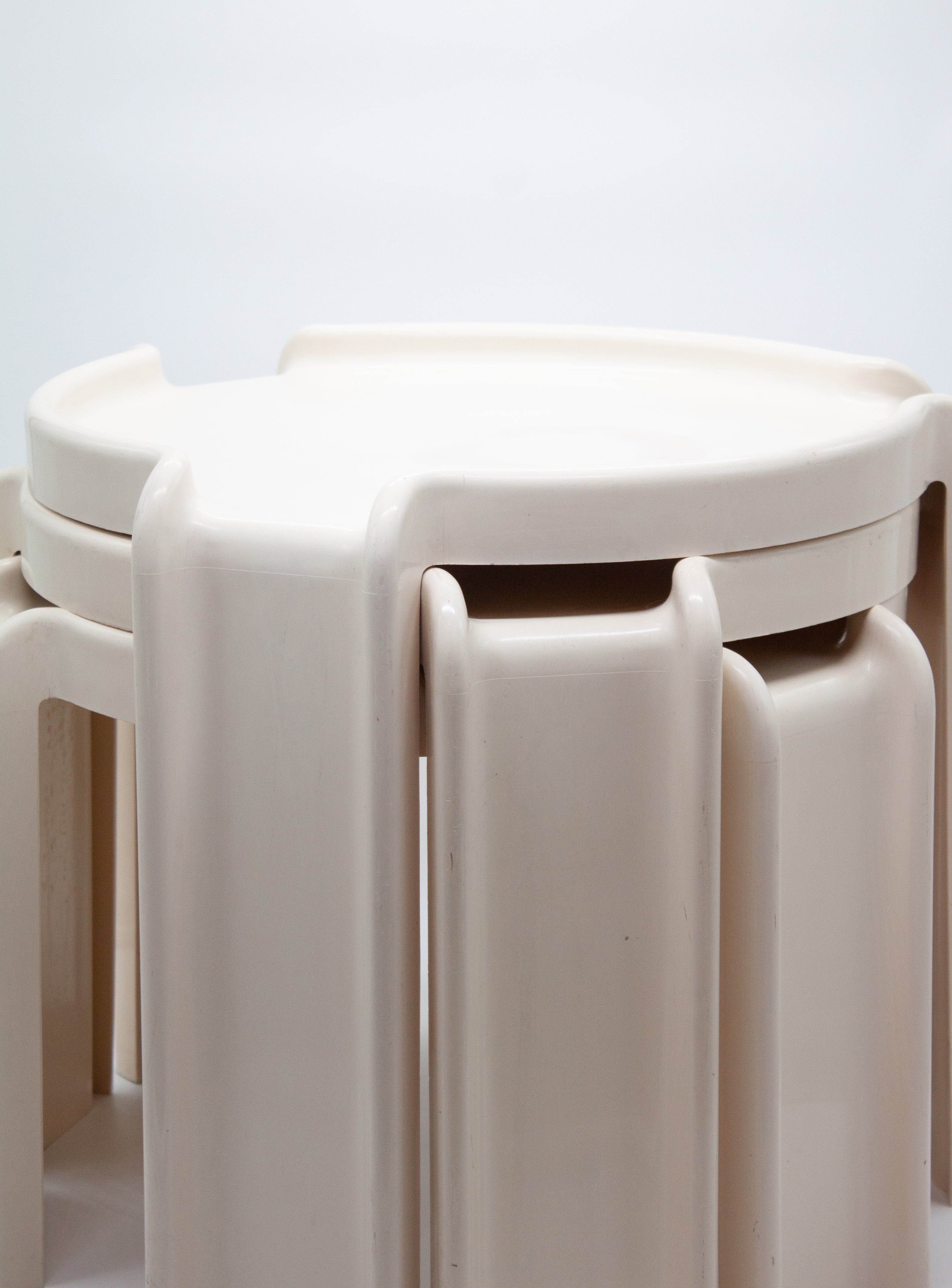 Kartell Nesting Tables by Giotto Stoppino (Off White) - Image 11