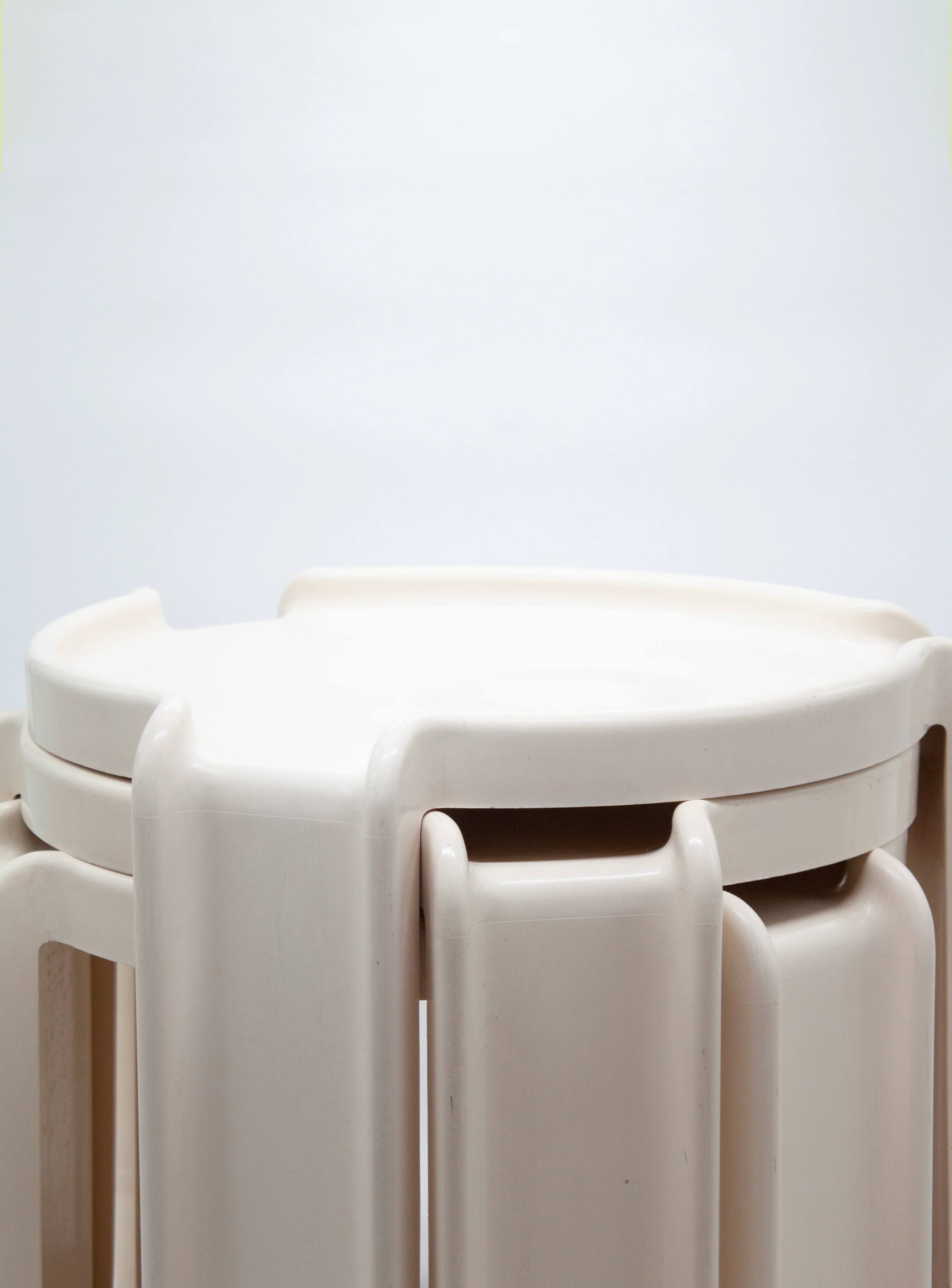 Kartell Nesting Tables by Giotto Stoppino (Off White) - Image 12