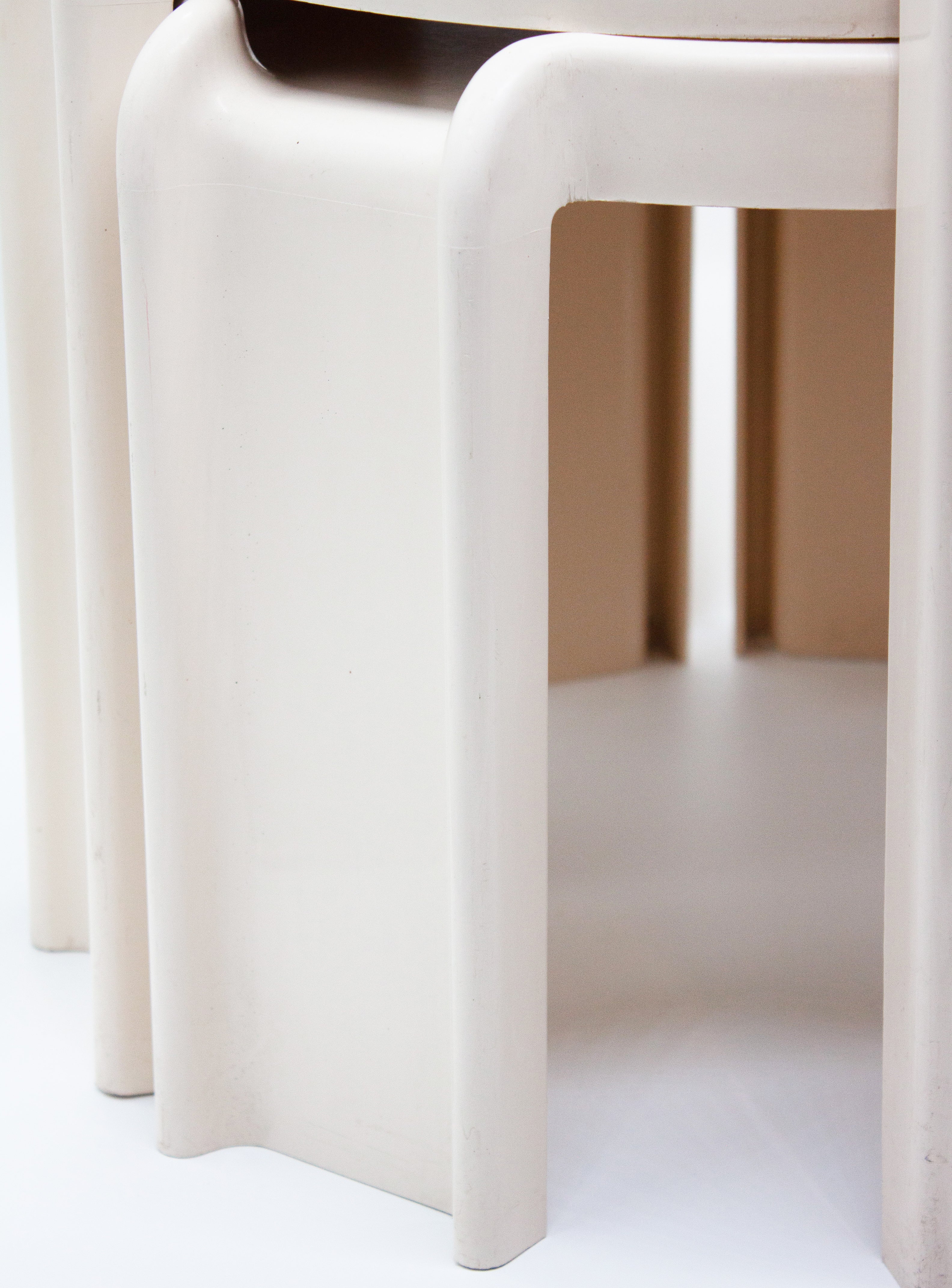 Kartell Nesting Tables by Giotto Stoppino (Off White) - Image 8